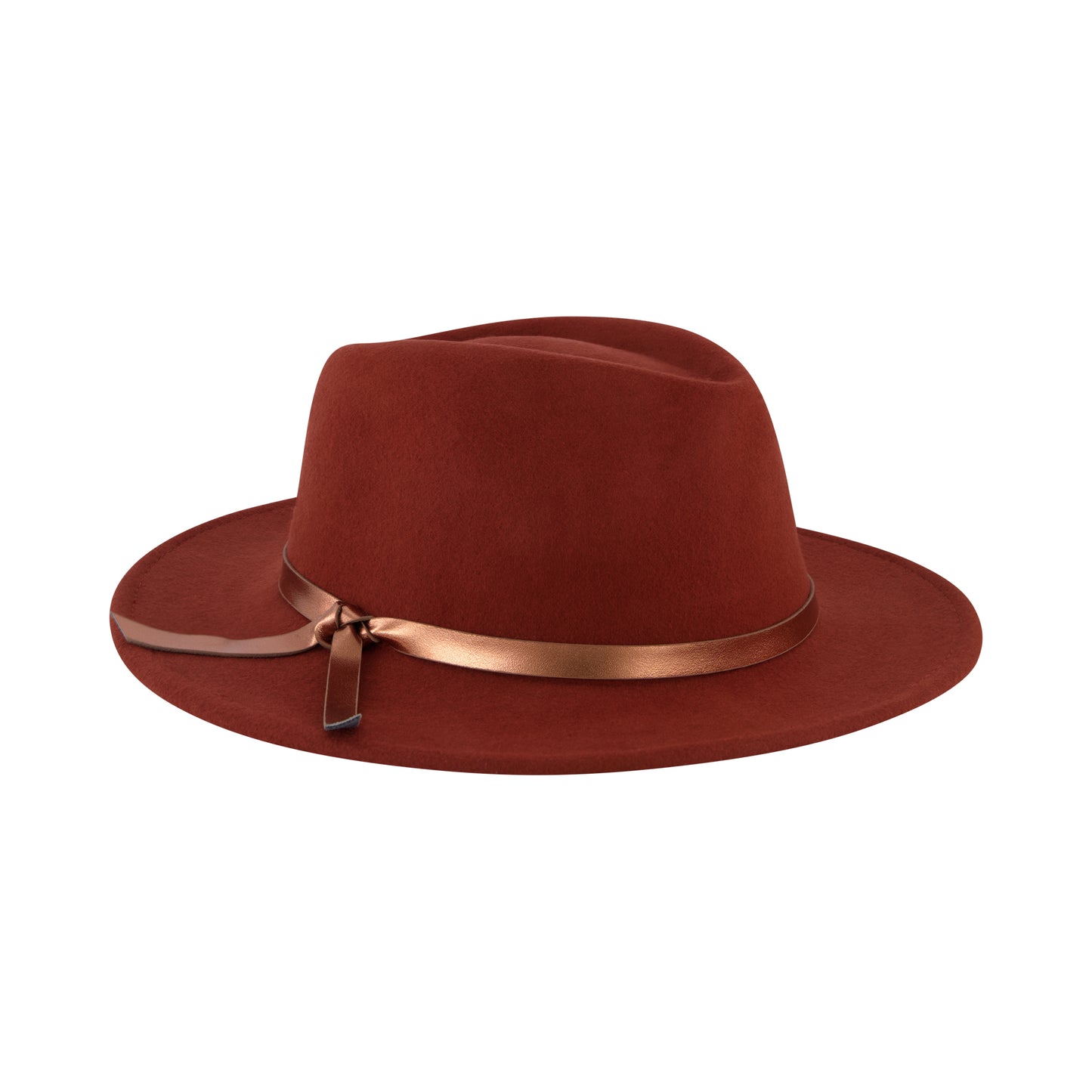 Fedora Hat, Wool Felt Wide Brim Rancher Hat, Rust