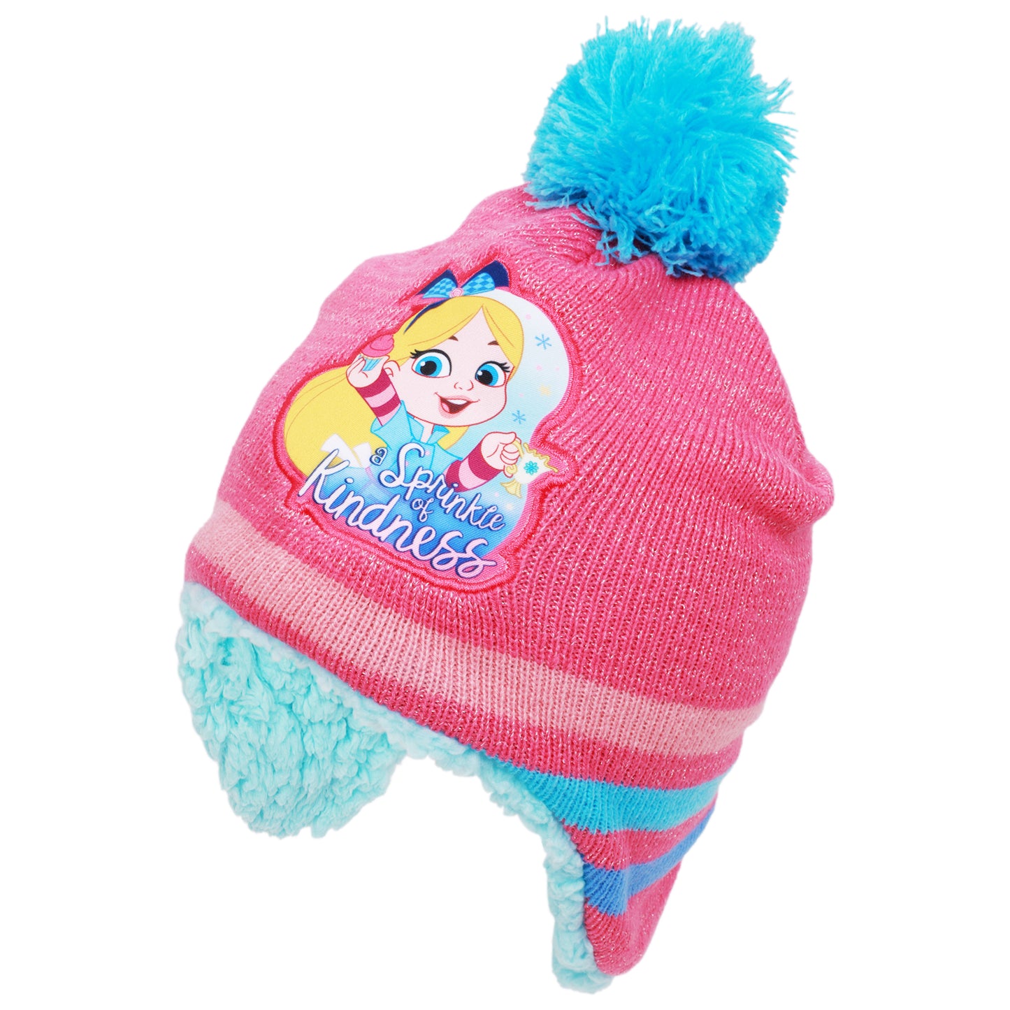 Disney Alice’s Wonderland Bakery Girls’ Winter Hat & Mittens Set – Toddler Beanie with Sherpa Lining