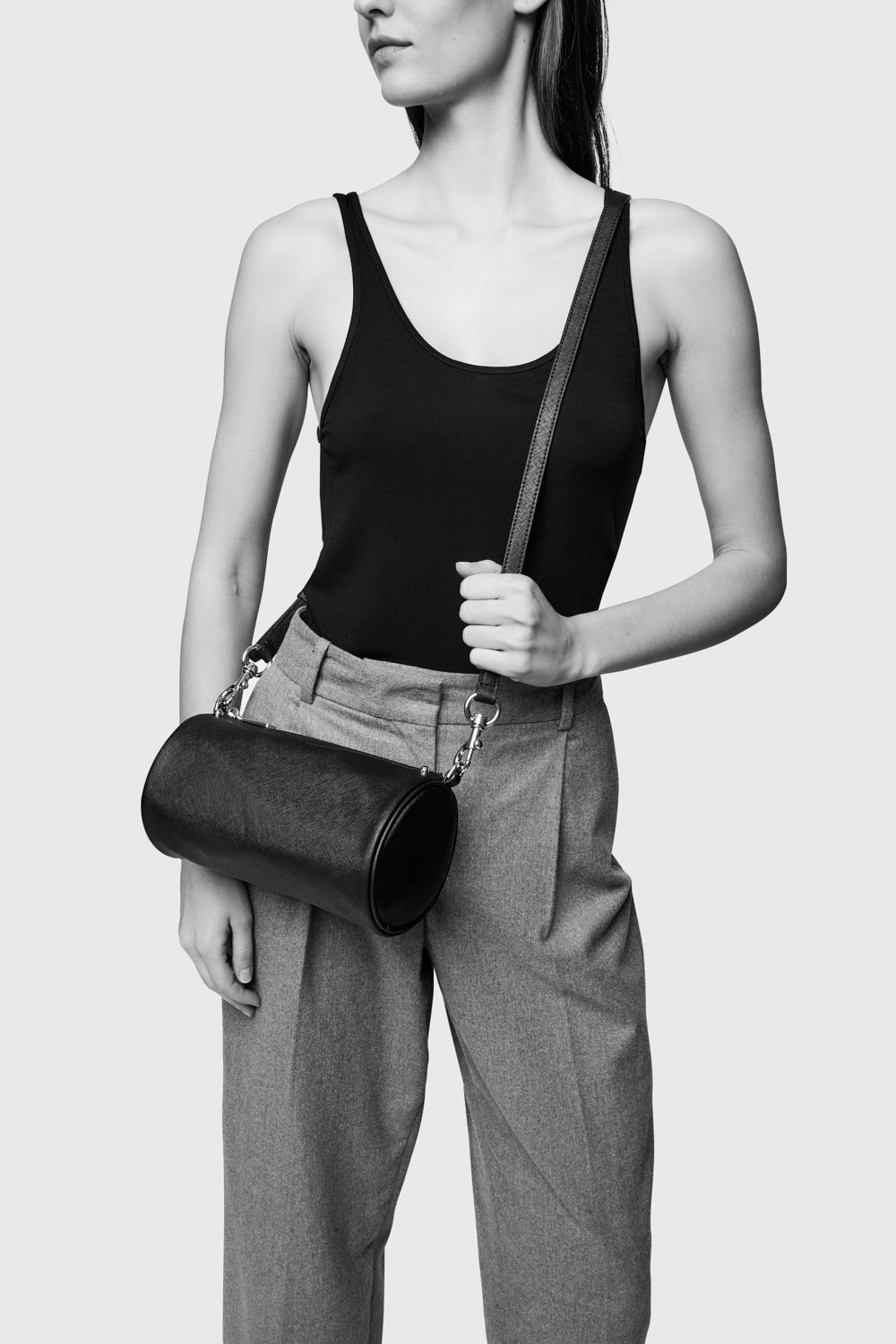 Rebecca Minkoff Barrel Crossbody Black/White
