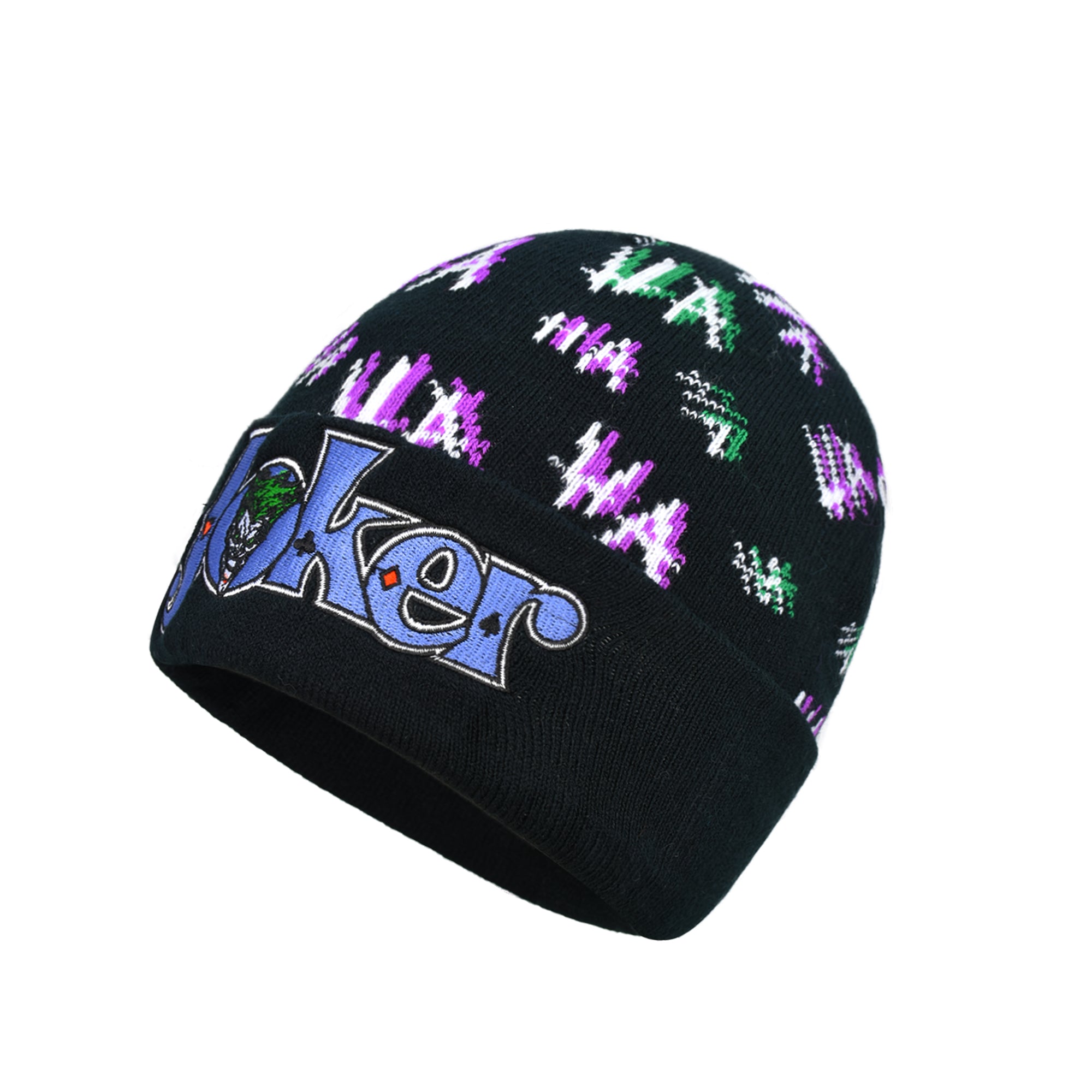 Concept One Unisex-Adult Dc Comics The Joker Beanie Hat, Knitted Cuffed Winter Skull Cap