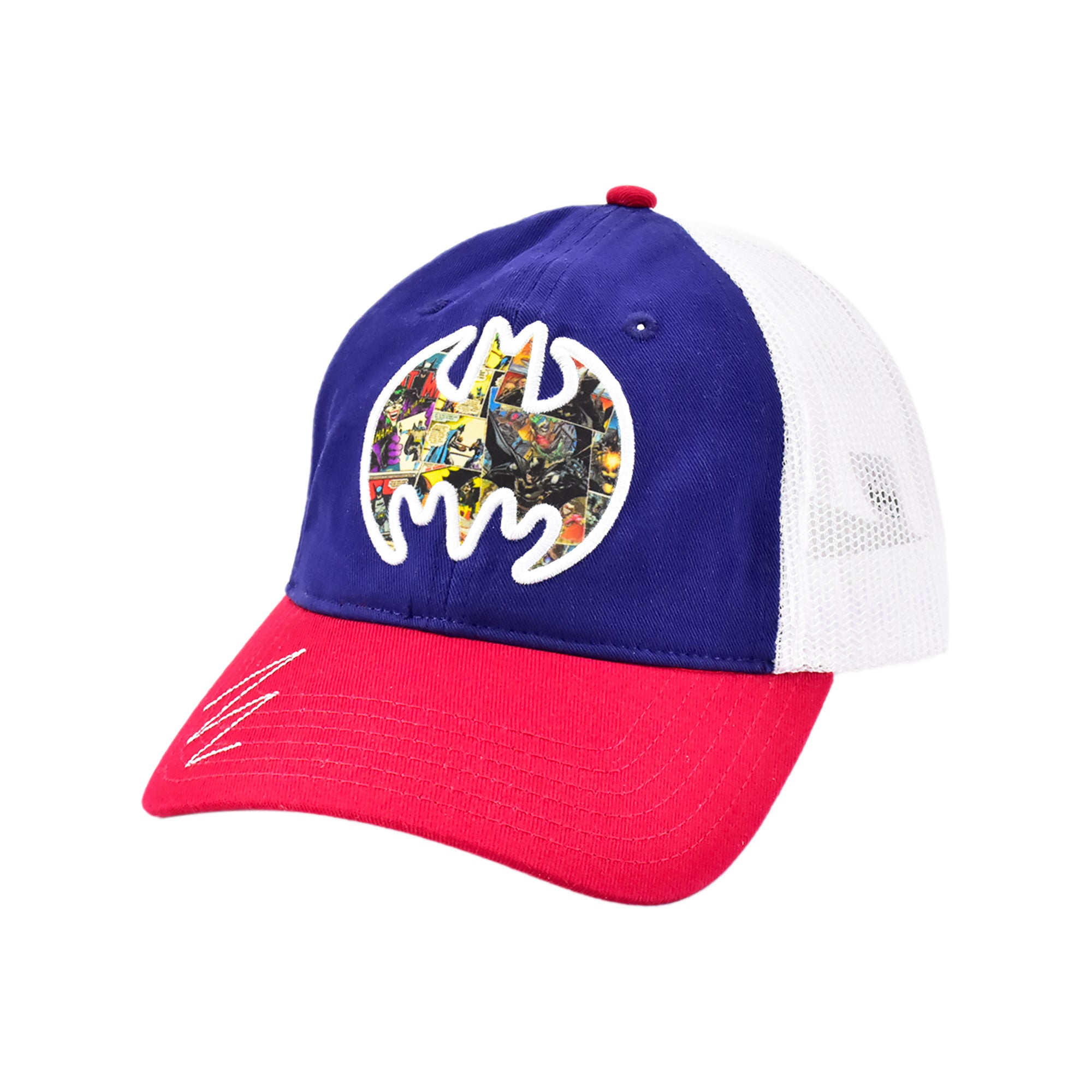 DC Comics Batman Comic Collage Logo Trucker Hat – Adjustable Mesh Back Cap