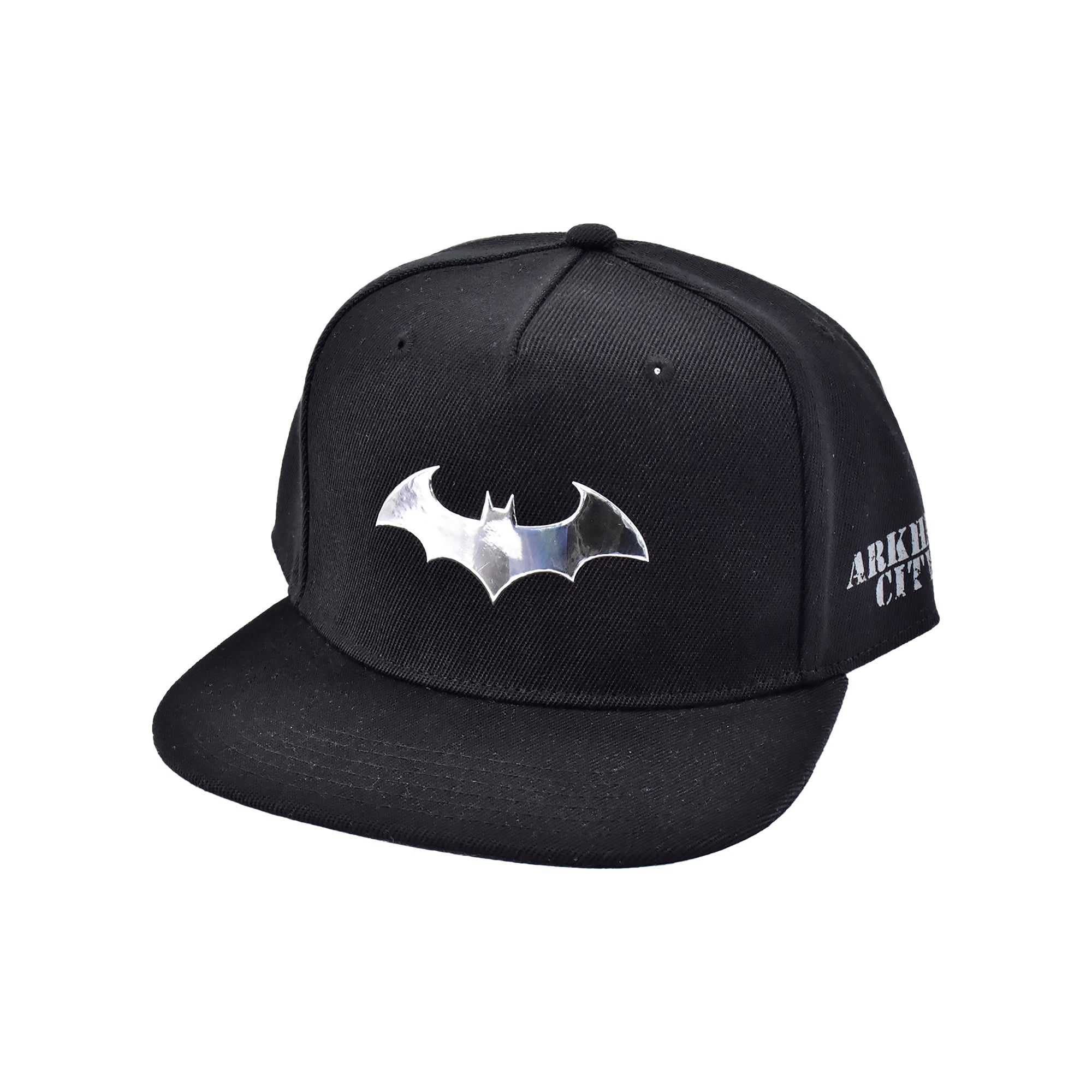 Batman Arkham City Snapback Hat – Flat Brim Adjustable Cap with Metal Bat Logo