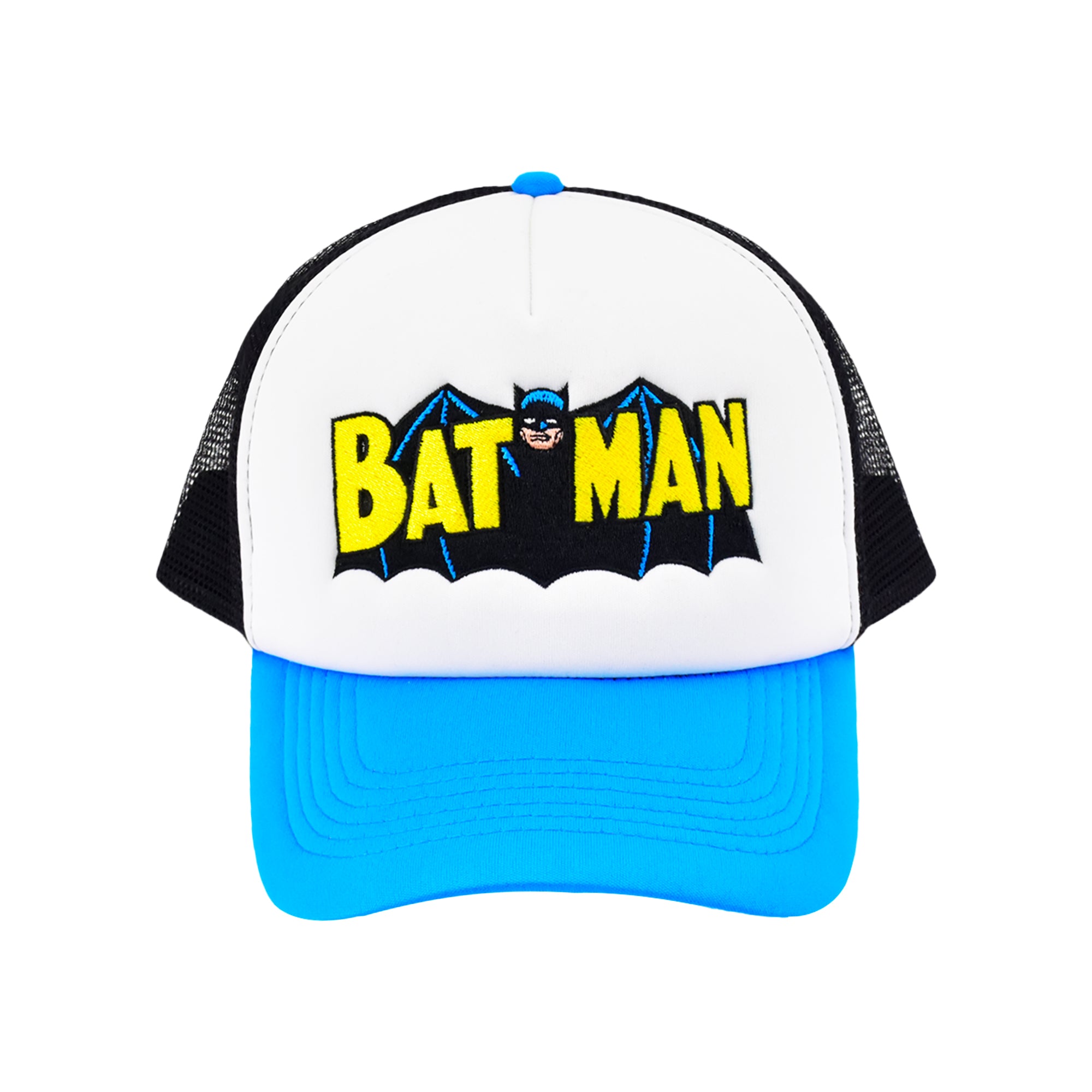 Batman Retro Logo Trucker Hat – DC Comics Mesh Snapback Cap