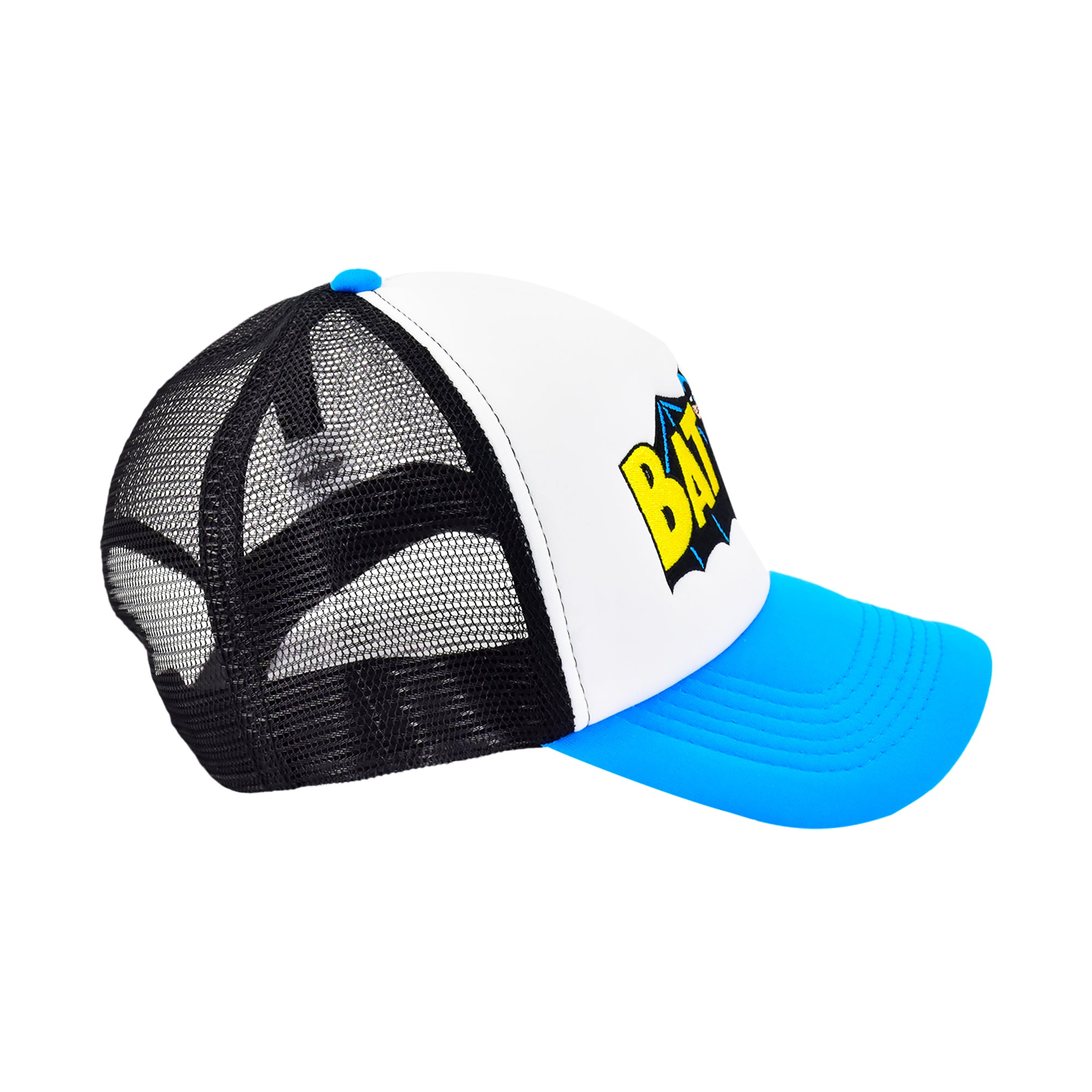 Batman Retro Logo Trucker Hat – DC Comics Mesh Snapback Cap