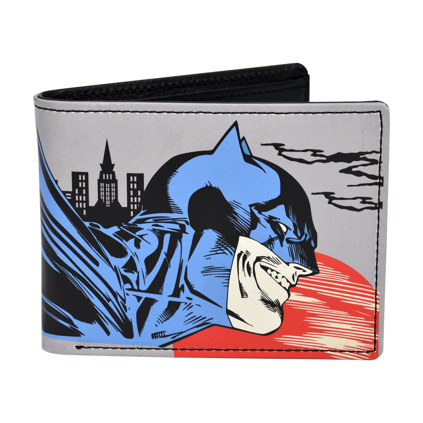 DC Comics Batman Face Print Bifold Wallet in a Decorative Tin Case Multi, Unisex