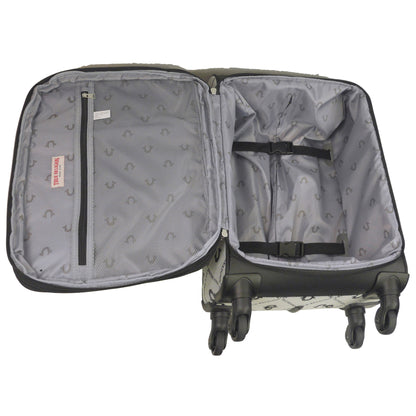 True Religion Soft Sided 3 pc spinner Luggage Set, BLACK