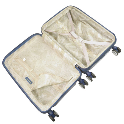 Tommy Bahama 3-Piece Hard-Sided 3D Pineapple Luggage Set with Drawstring Bag in Navy