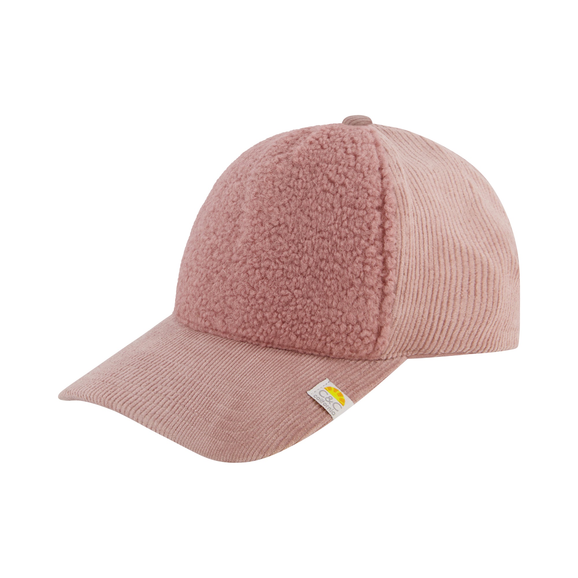 C & C California Cap Corduroy and Sherpa Baseball Hat with Curved Brim