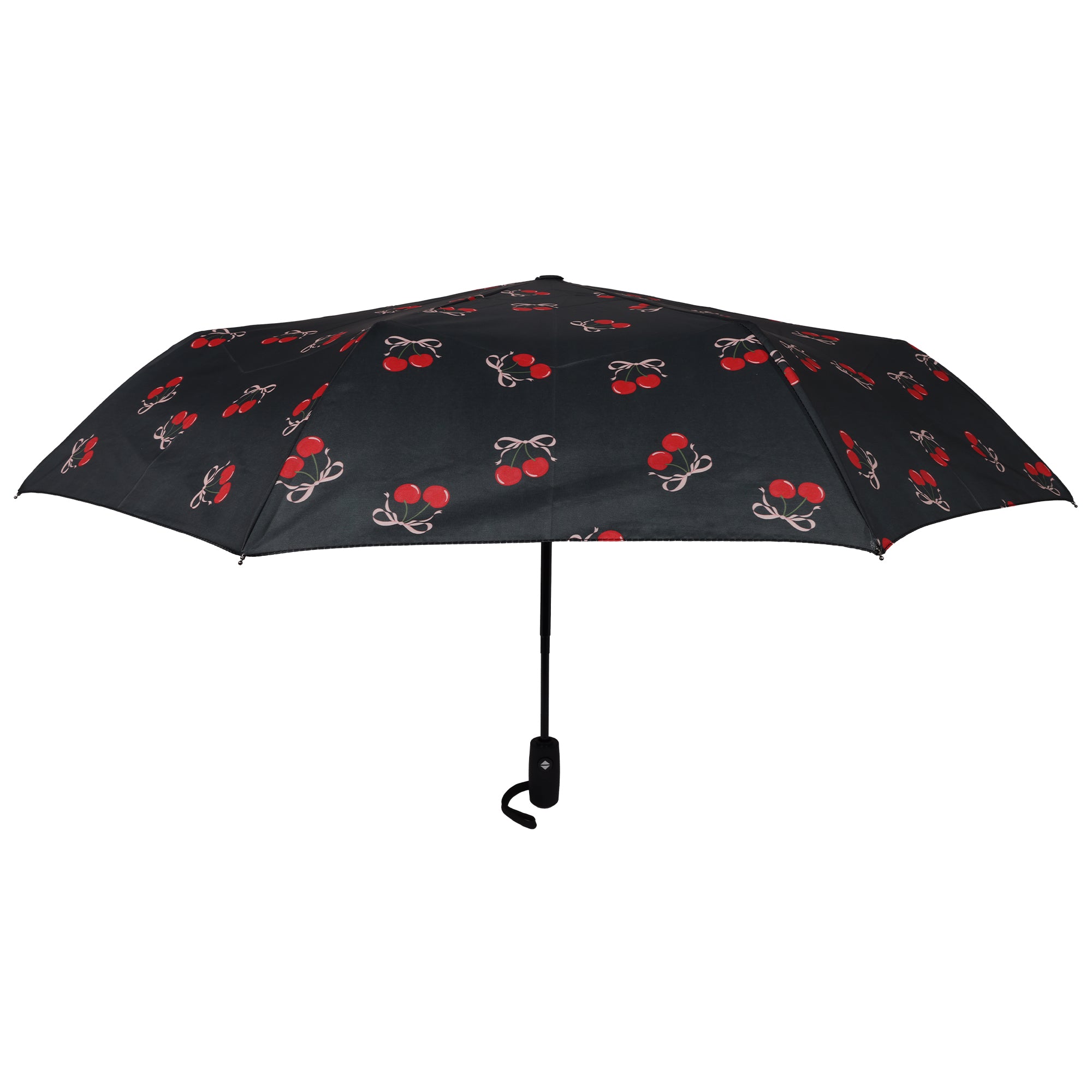 C & C California Cherry Bow Printed Compact Umbrella with Automatic Open/Close
