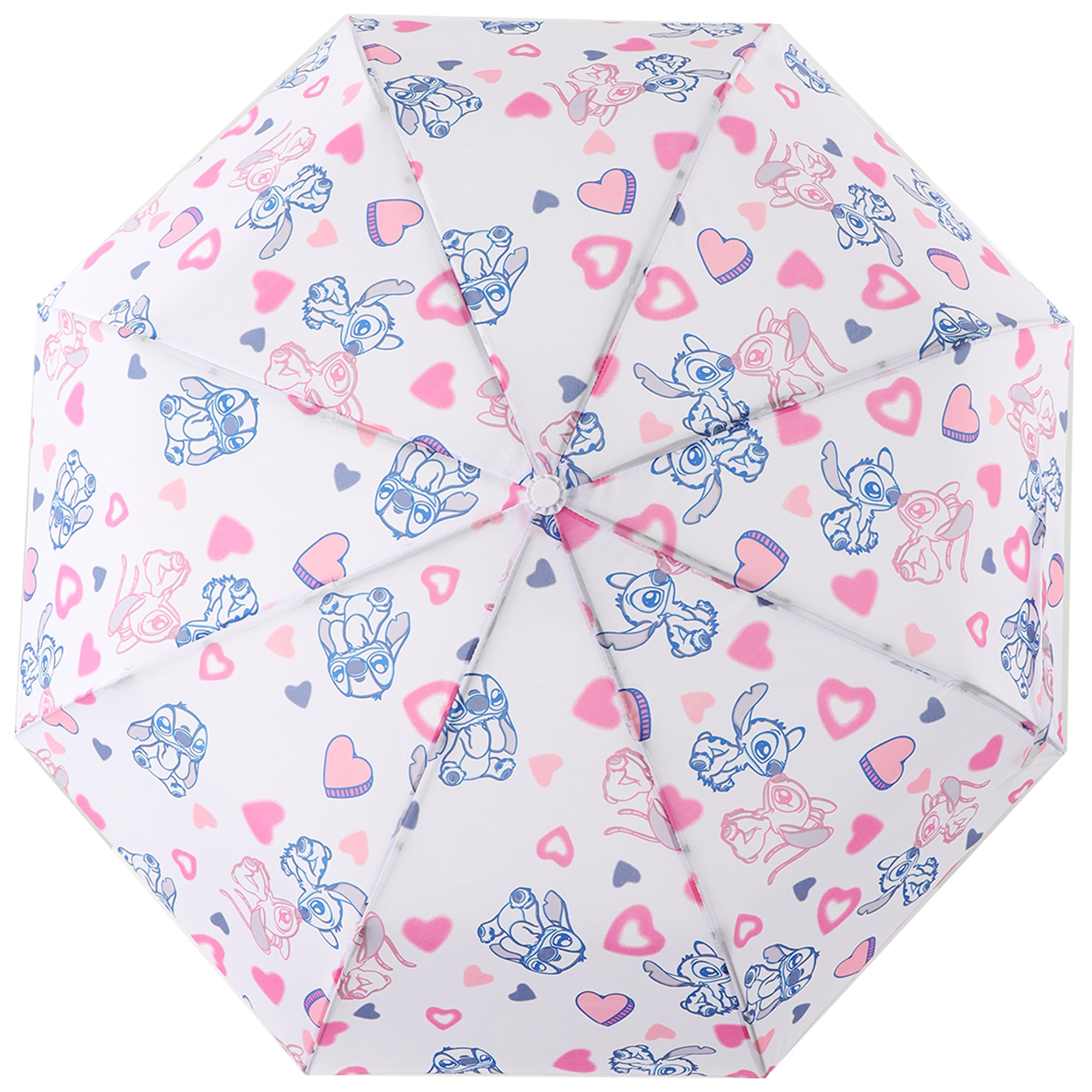 Disney Lilo & Stitch Stitch & Angel Heart Print Compact Umbrella | Officially Licensed