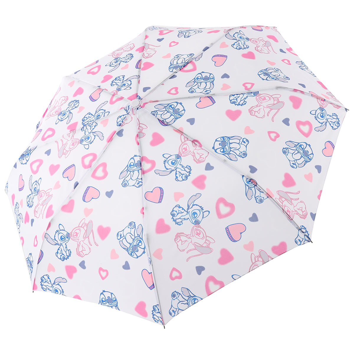 Disney Lilo & Stitch Stitch & Angel Heart Print Compact Umbrella | Officially Licensed