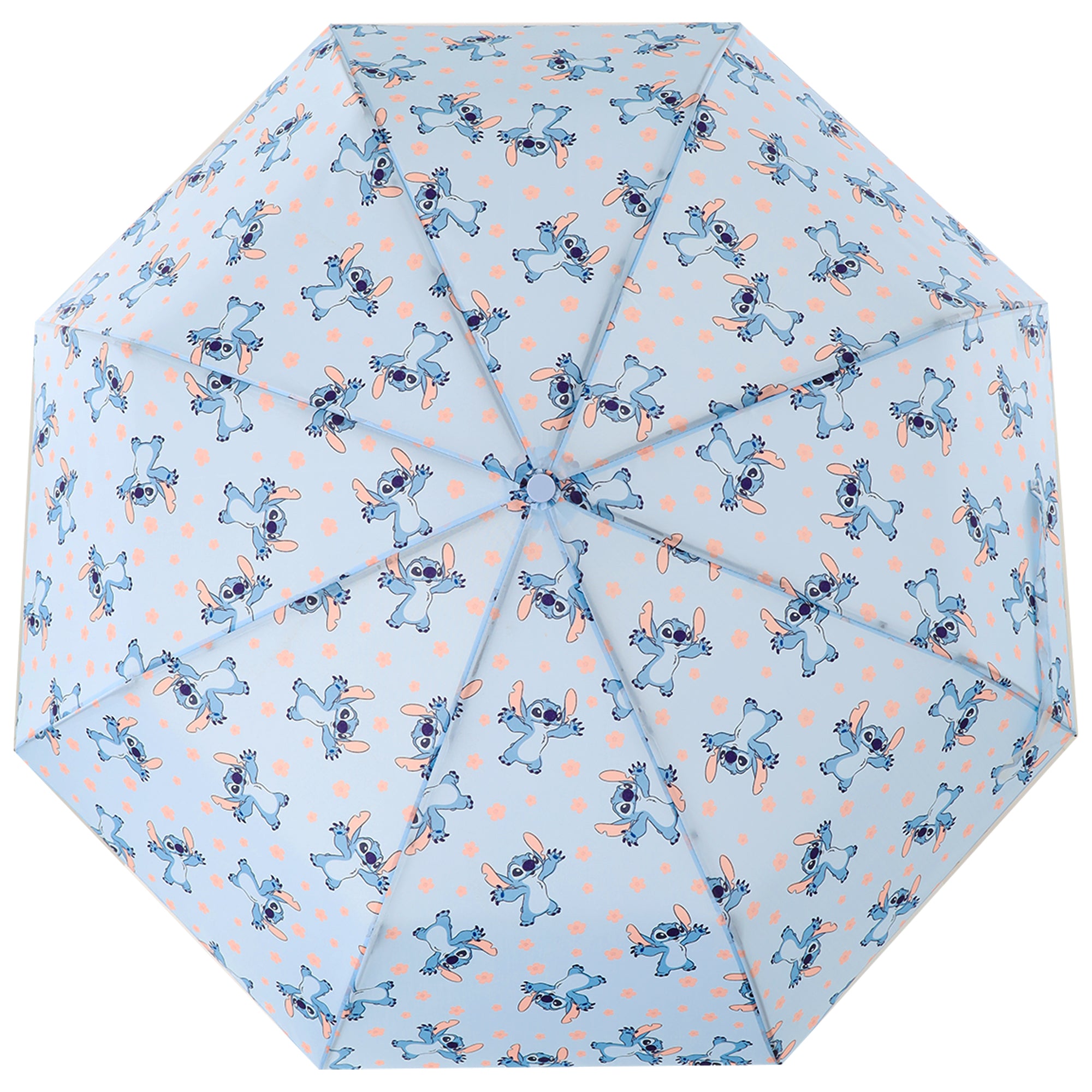 Disney Stitch Hands Up Floral Print Compact Umbrella | Officially Licensed