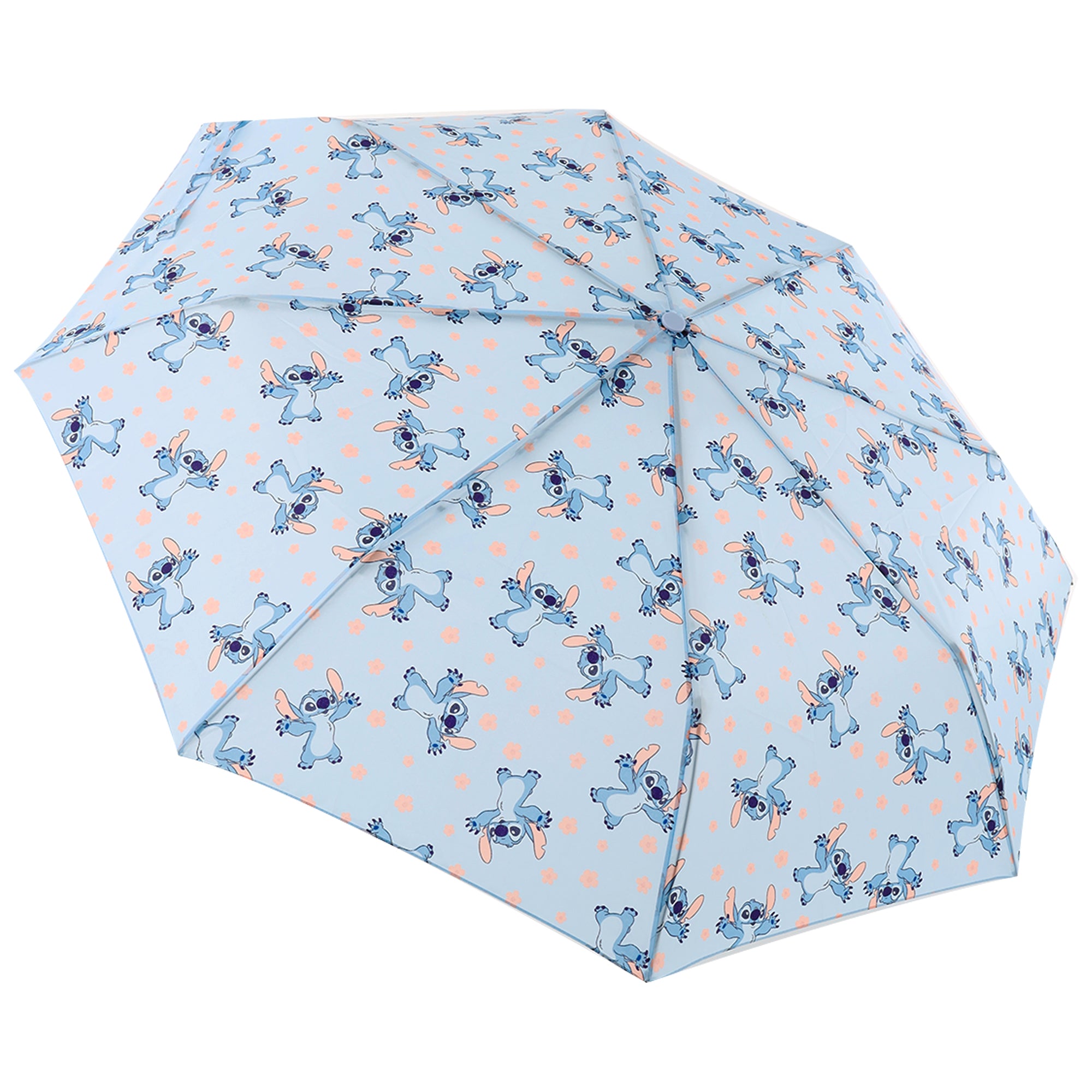 Disney Stitch Hands Up Floral Print Compact Umbrella | Officially Licensed