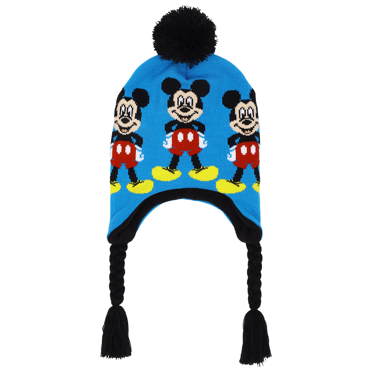 Disney Mickey Mouse Boys Winter Hat & 2-Pair Gloves Set – Blue, Ages 4–7
