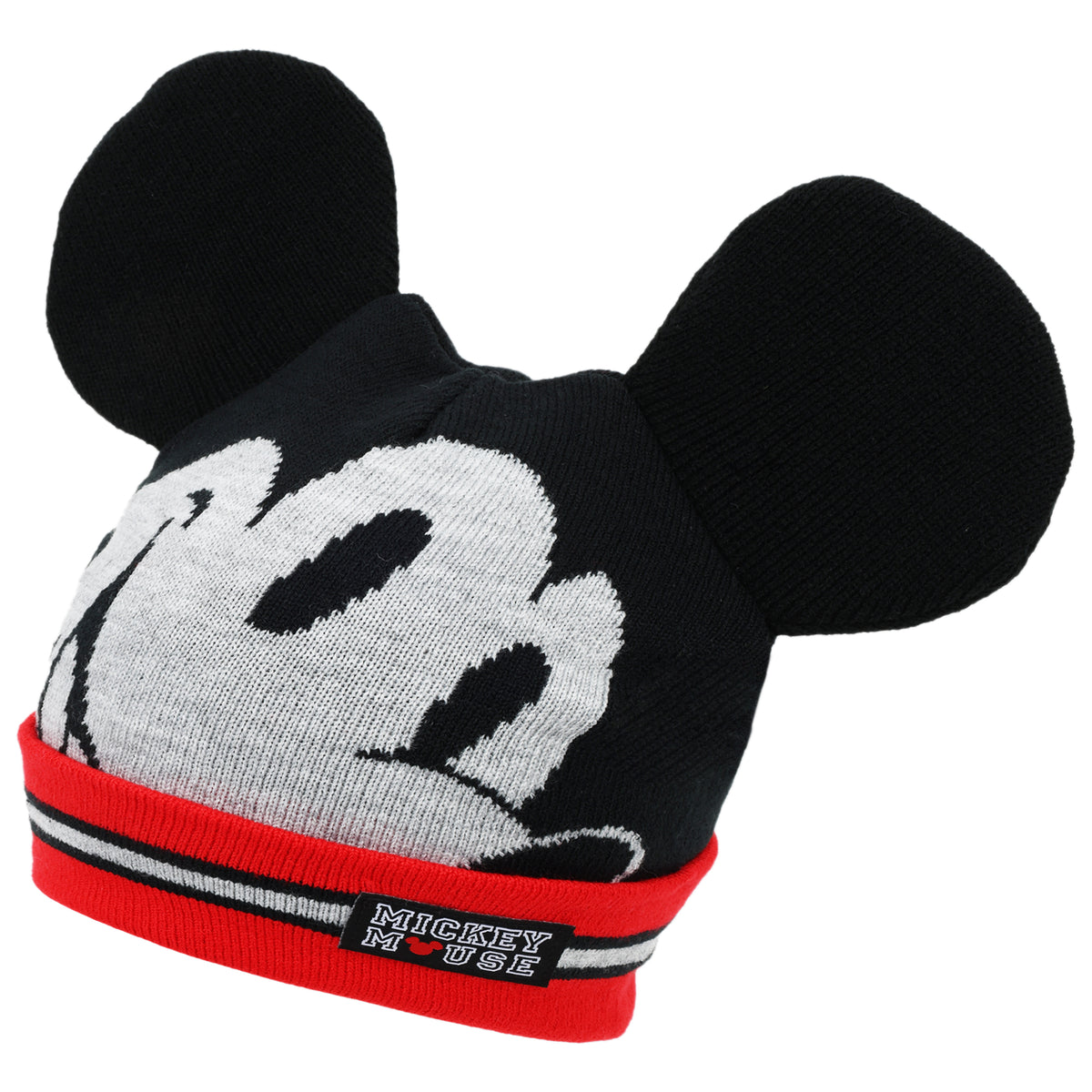 Disney Boys Mickey Mouse Winter Hat and 2 Pair Mitten, Size Age 4-7, Red
