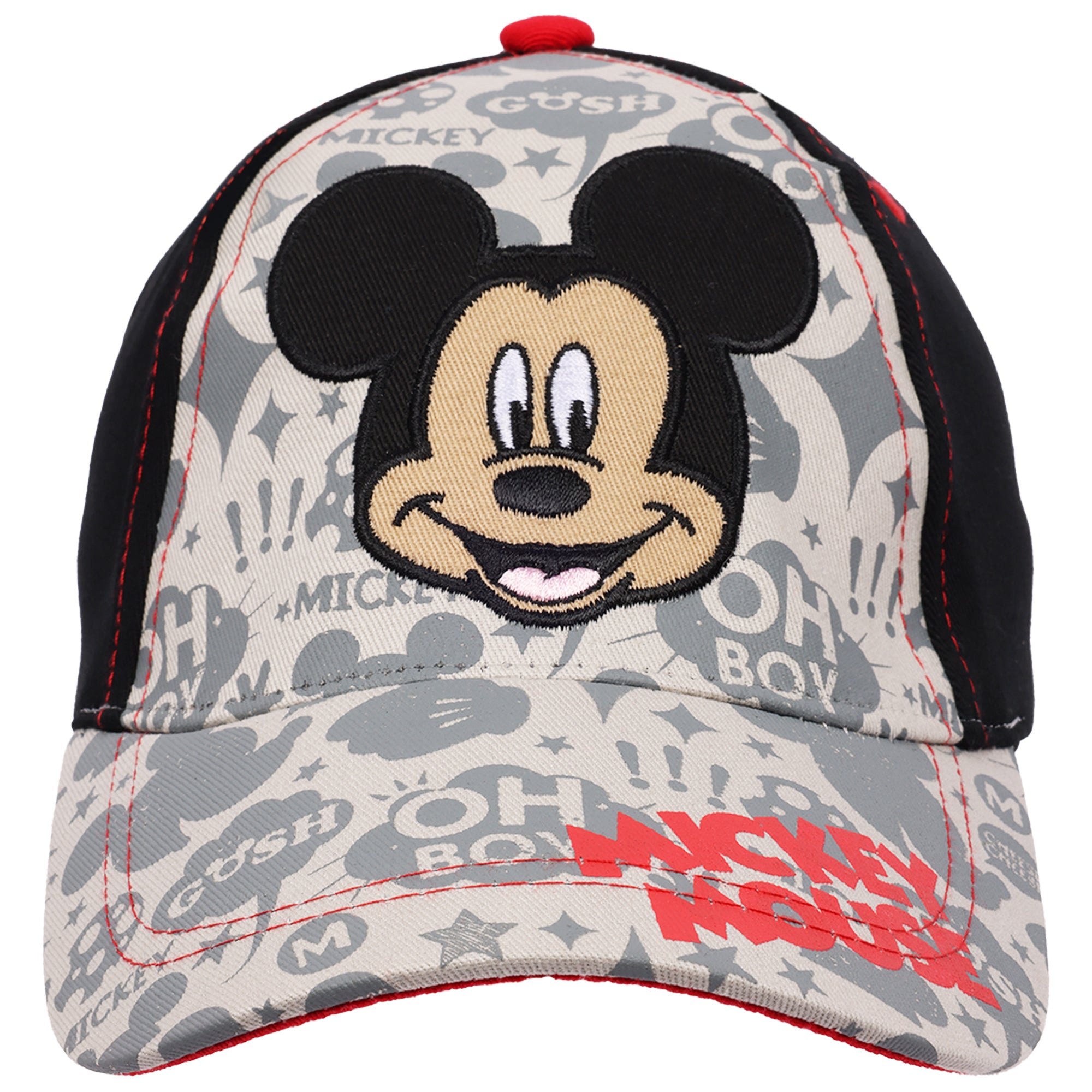 Disney Mickey Mouse “Oh Boy!” AOP Baseball Cap – Kids Snapback Hat with Embroidered Mickey - Ages 2-5