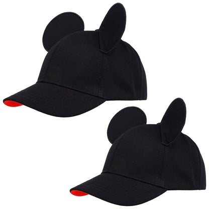 Disney Mickey Mouse Daddy & Me Baseball Cap Set – Matching Adjustable Ears Hats for Boys and Toddlers (Ages 2–4)