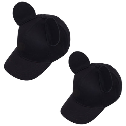 Disney Mickey Mouse Daddy & Me Baseball Cap Set – Matching Adjustable Ears Hats for Boys and Toddlers (Ages 2–4)