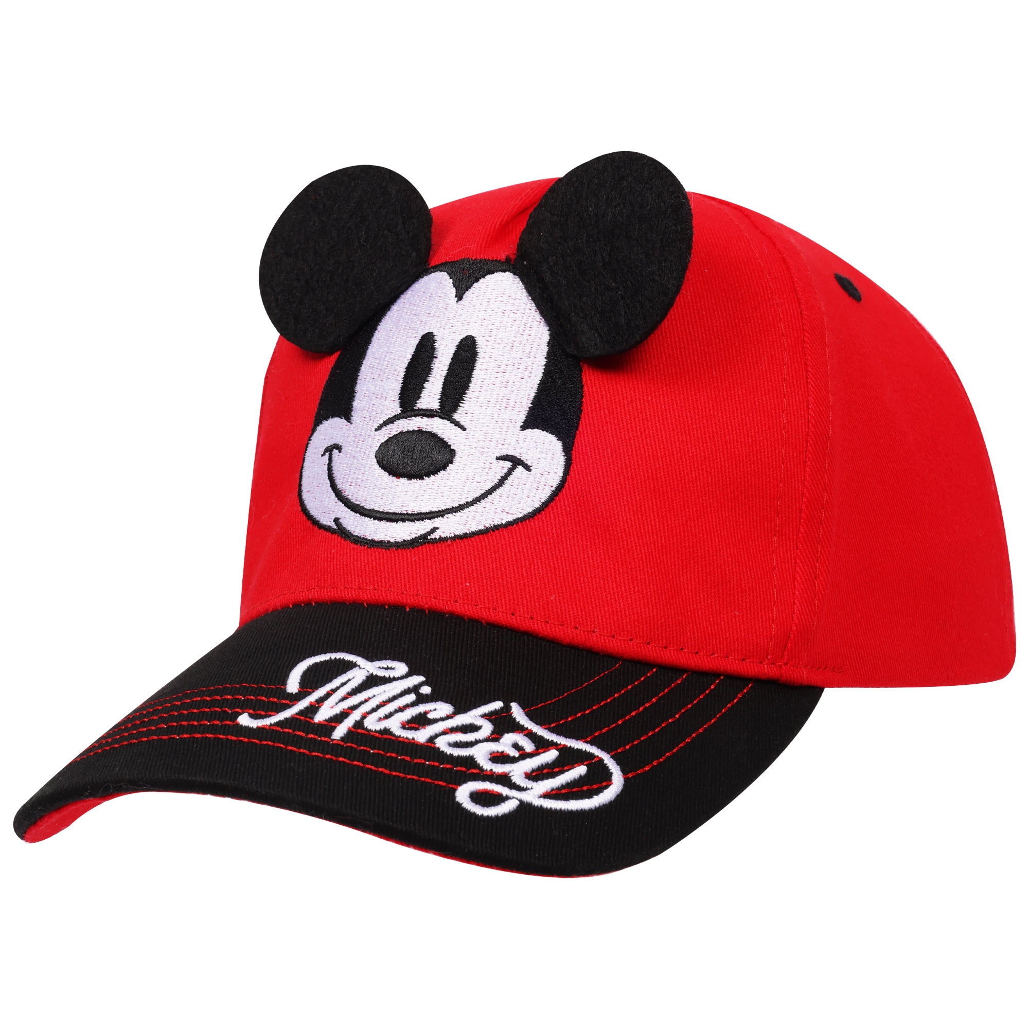 Disney Mickey Mouse Toddler Boys 3D Ears Baseball Cap – Ages 4–7 – Adjustable Strapback