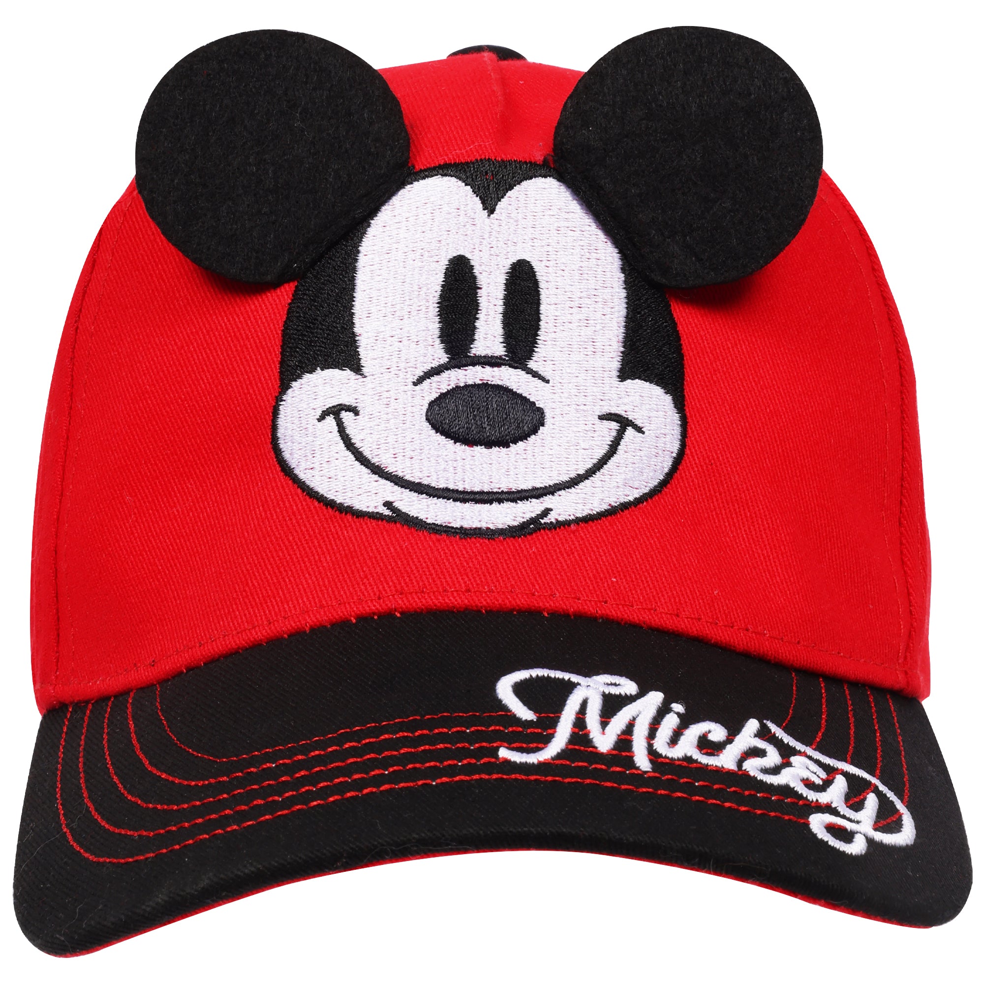 Disney Mickey Mouse Toddler Boys 3D Ears Baseball Cap – Ages 4–7 – Adjustable Strapback