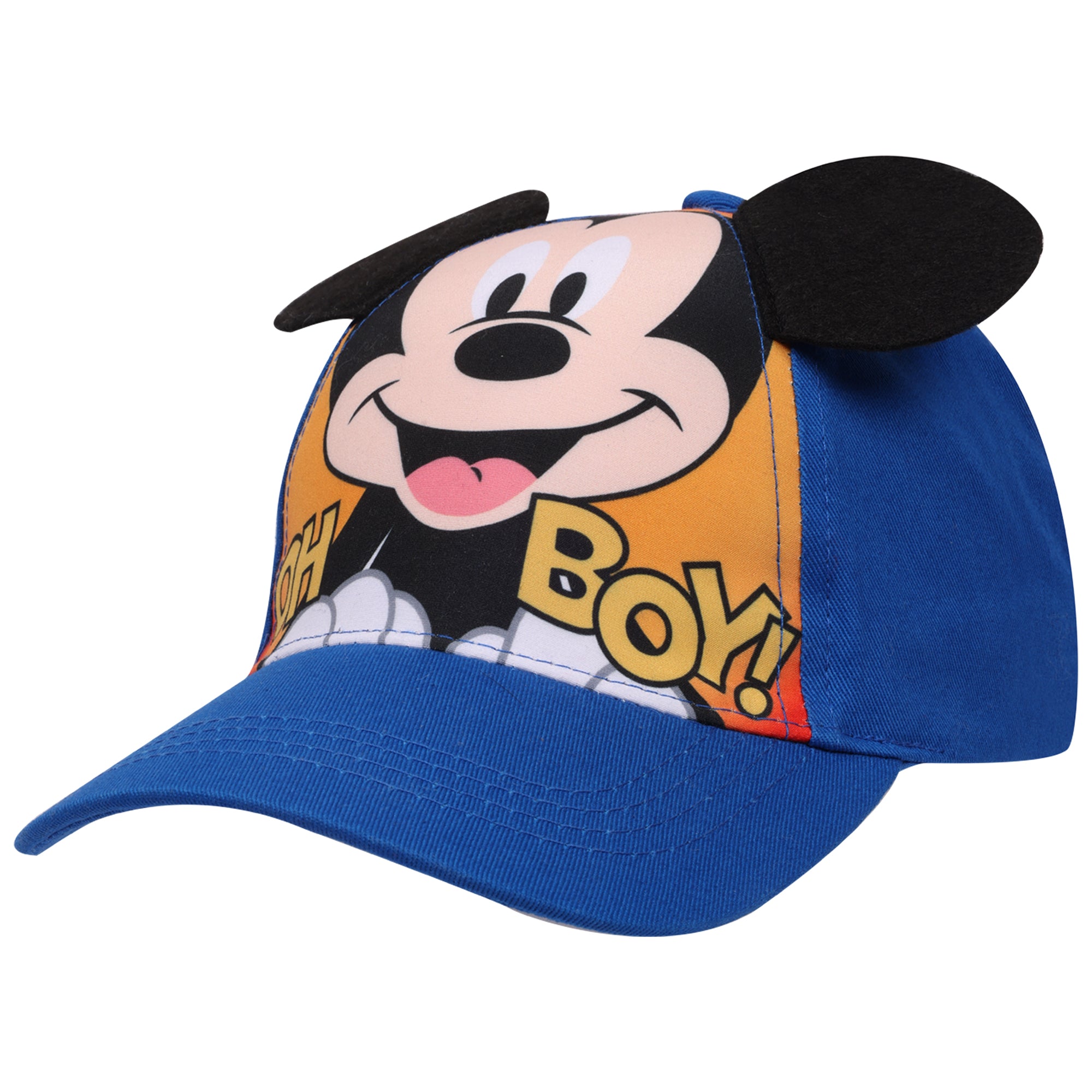 Disney Mickey Mouse “Oh Boy!” Toddler Boys Baseball Cap with 3D Ears – Ages 2–4 – Adjustable Strapback