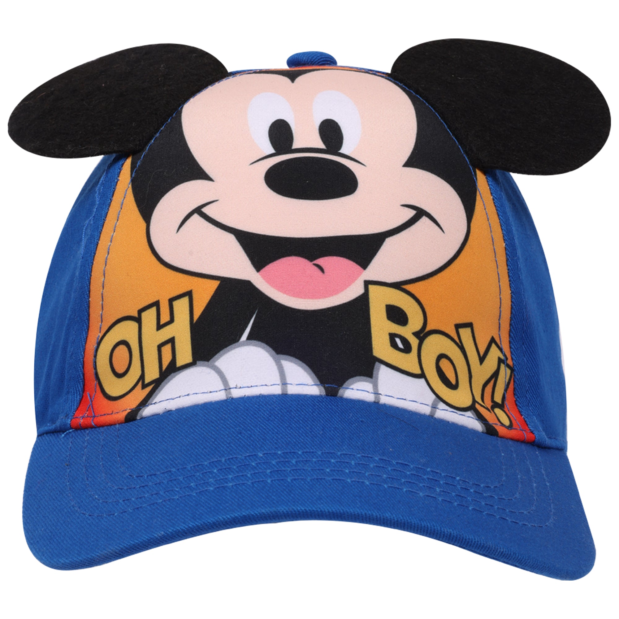 Disney Mickey Mouse “Oh Boy!” Toddler Boys Baseball Cap with 3D Ears – Ages 2–4 – Adjustable Strapback