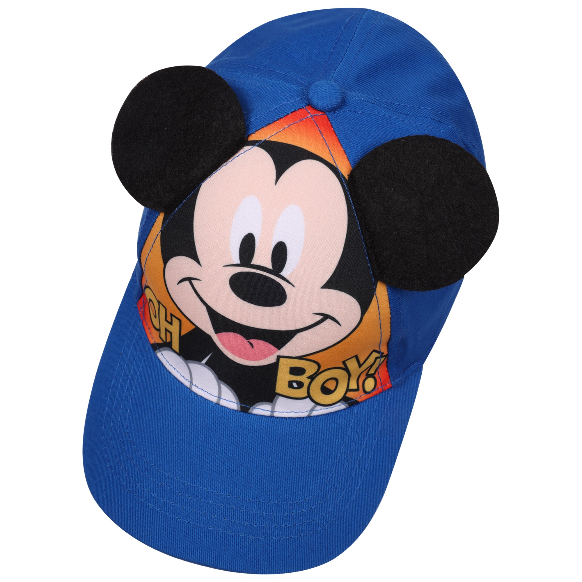 Disney Mickey Mouse “Oh Boy!” Toddler Boys Baseball Cap with 3D Ears – Ages 2–4 – Adjustable Strapback