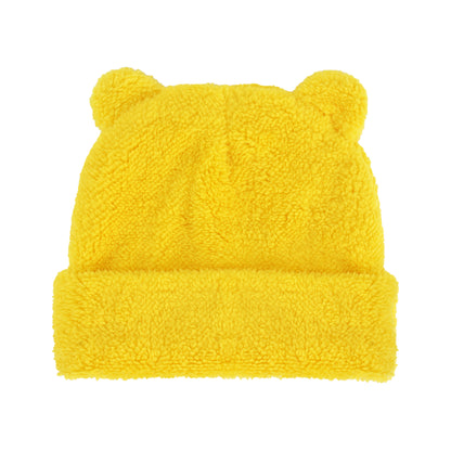 Disney Winnie The Pooh Beanie Hat, Winter Knit Cap with 3D Ears, Yellow