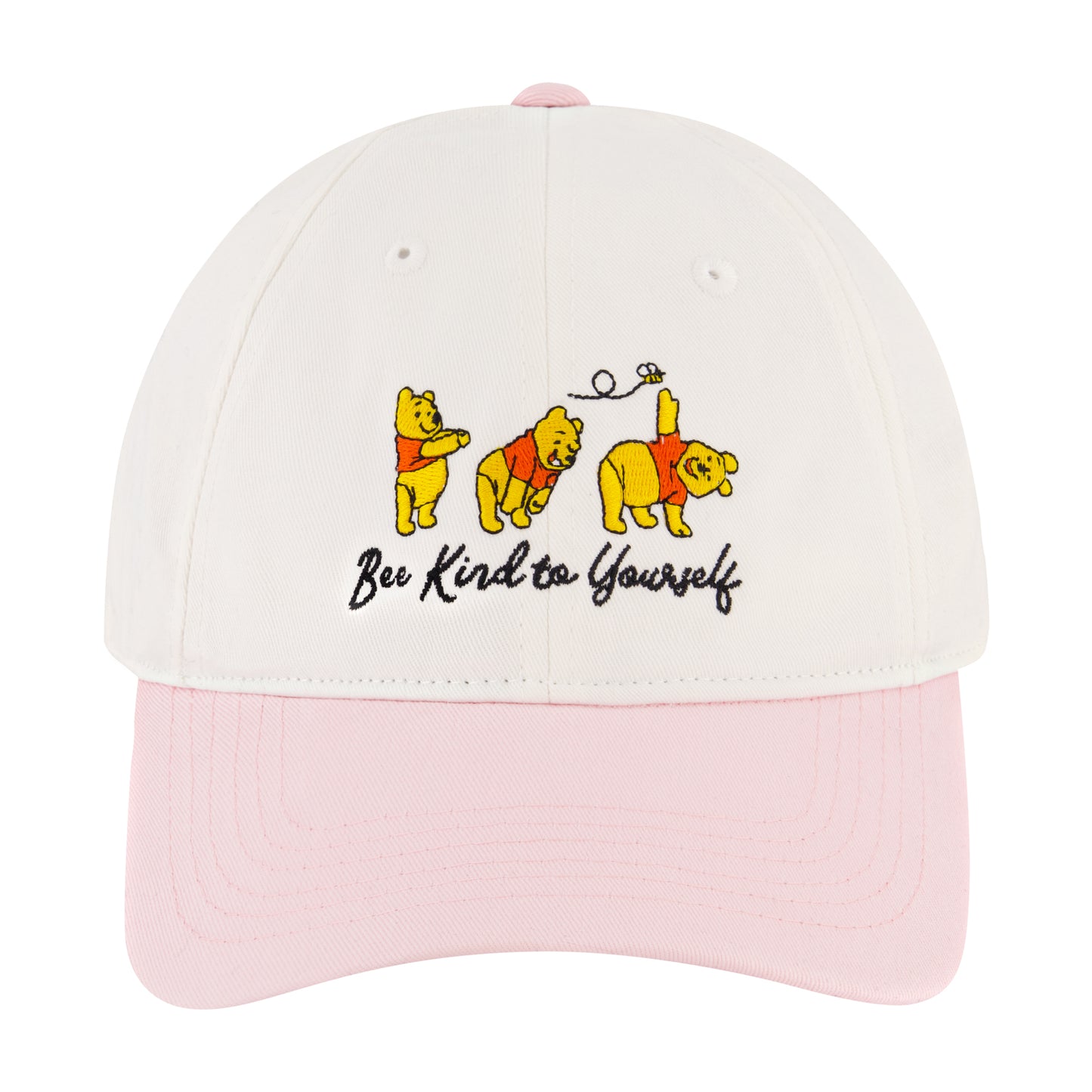 Disney Winnie The Pooh Bee Kind To Yourself Dad Cap,White/Pink