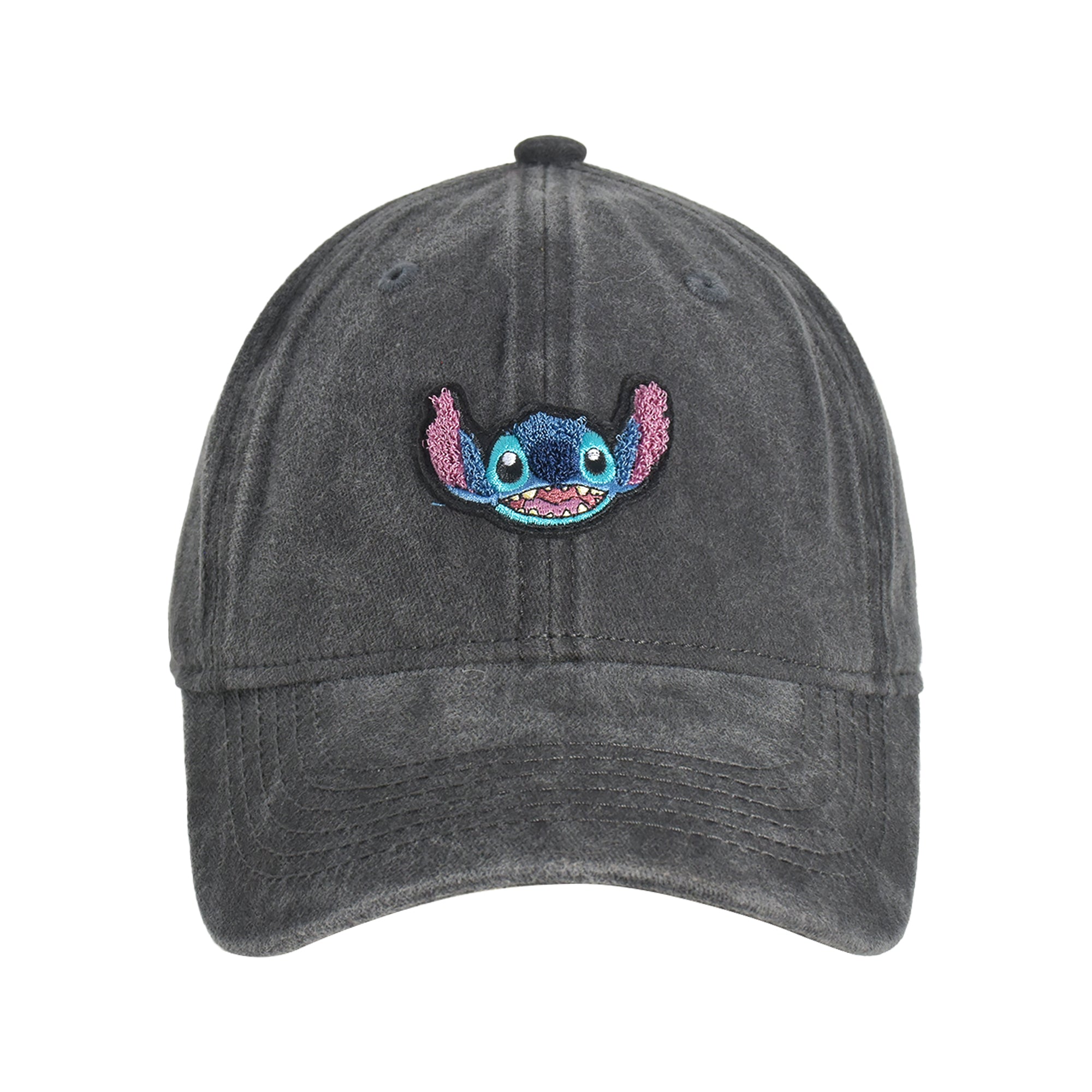 Disney Stitch Dad Hat, Adjustable Cotton Baseball Cap with Curved Brim, Black