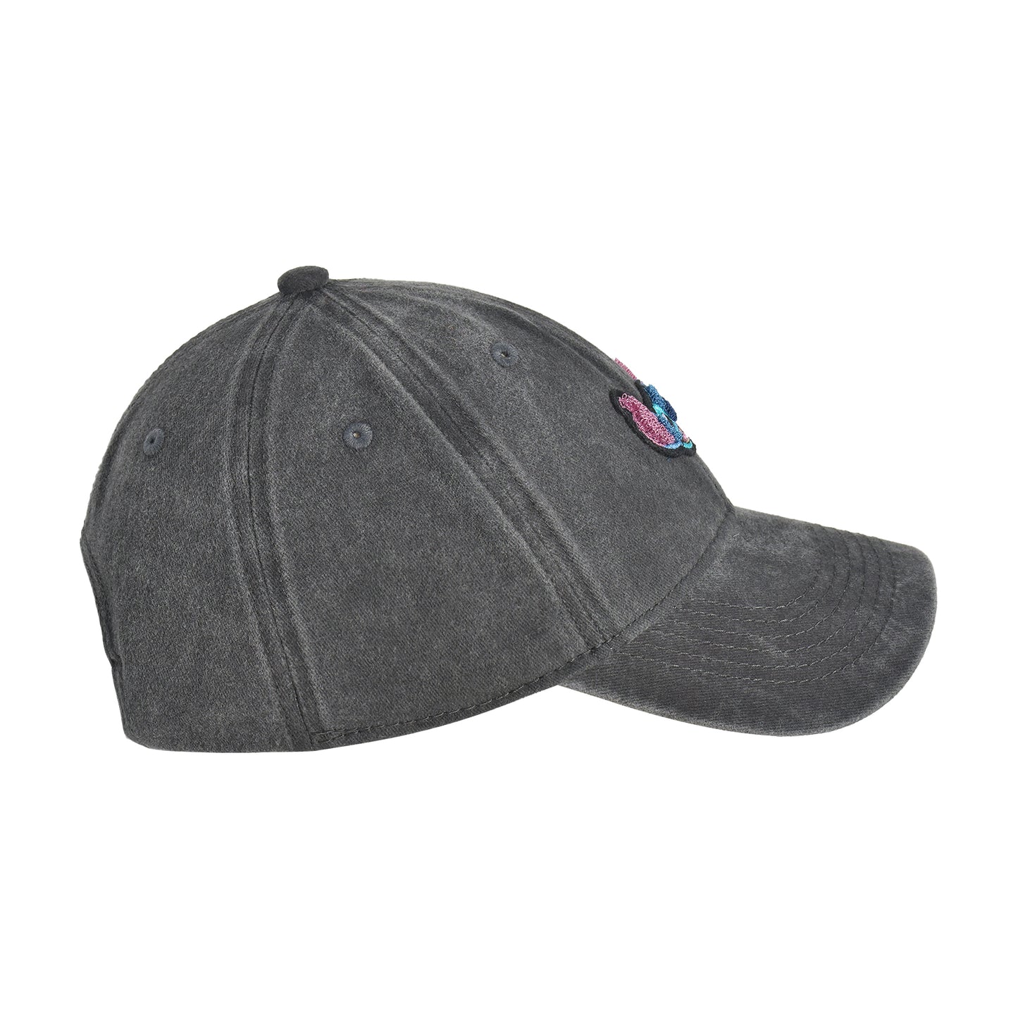 Disney Stitch Dad Hat, Adjustable Cotton Baseball Cap with Curved Brim, Black