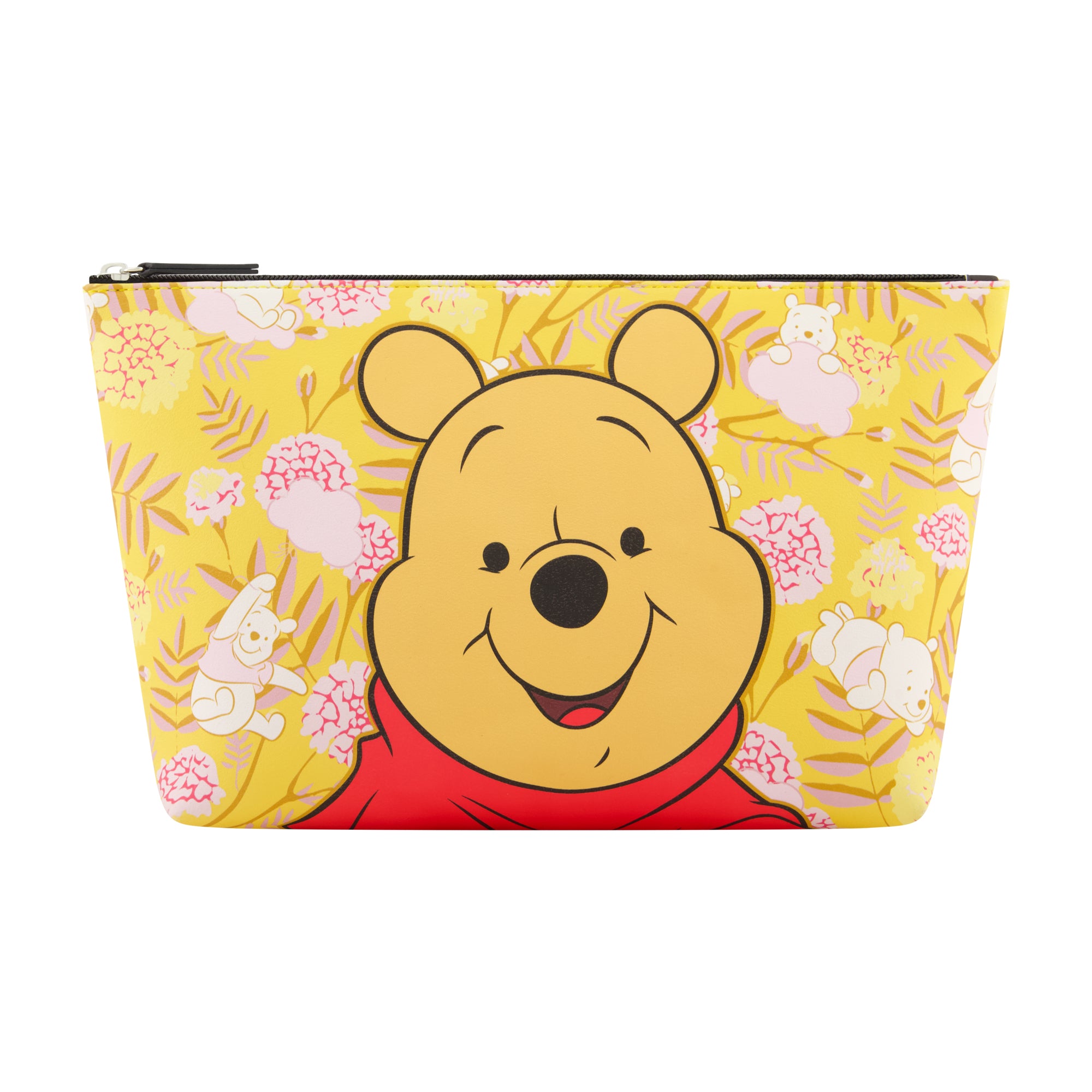 Disney Winnie the Pooh Women's Makeup Bag, Small Travel Cosmetic Zipper Pouch Organizer, Honey
