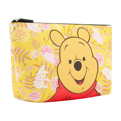 Disney Winnie the Pooh Women's Makeup Bag, Small Travel Cosmetic Zipper Pouch Organizer, Honey