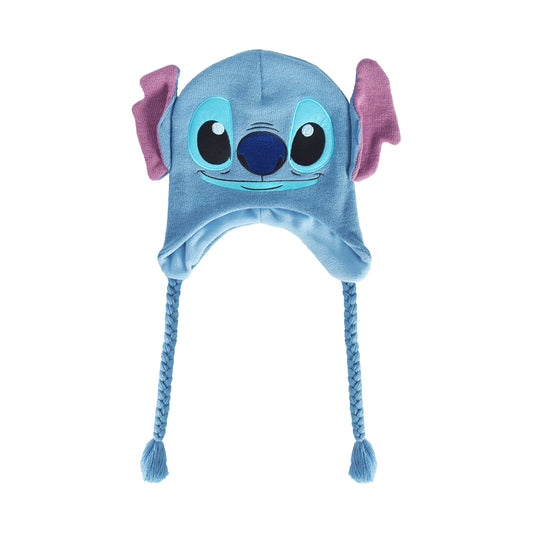 Disney's Lilo and Stitch Acrylic Winter Peruvian Beanie with Tassels, Blue