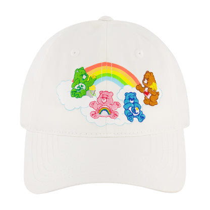 Care Bears Classic Group Rainbow Stripes Baseball Cap, White