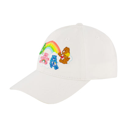 Care Bears Classic Group Rainbow Stripes Baseball Cap, White