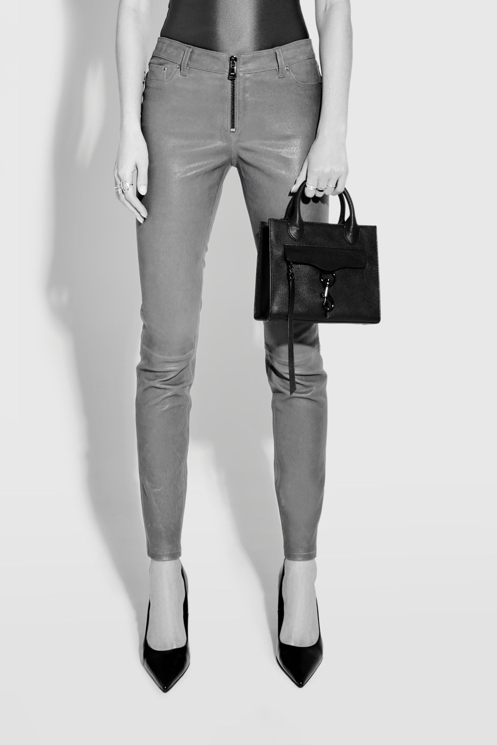 Rebecca Minkoff Megan Mini Tote Black/White