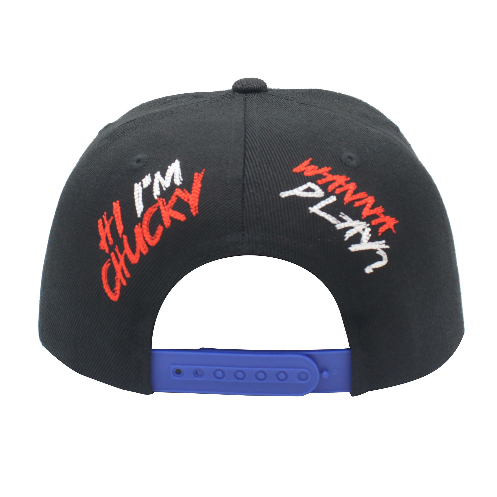 Chucky Splatter Flat Brim Baseball Hat with Knife Embroidery
