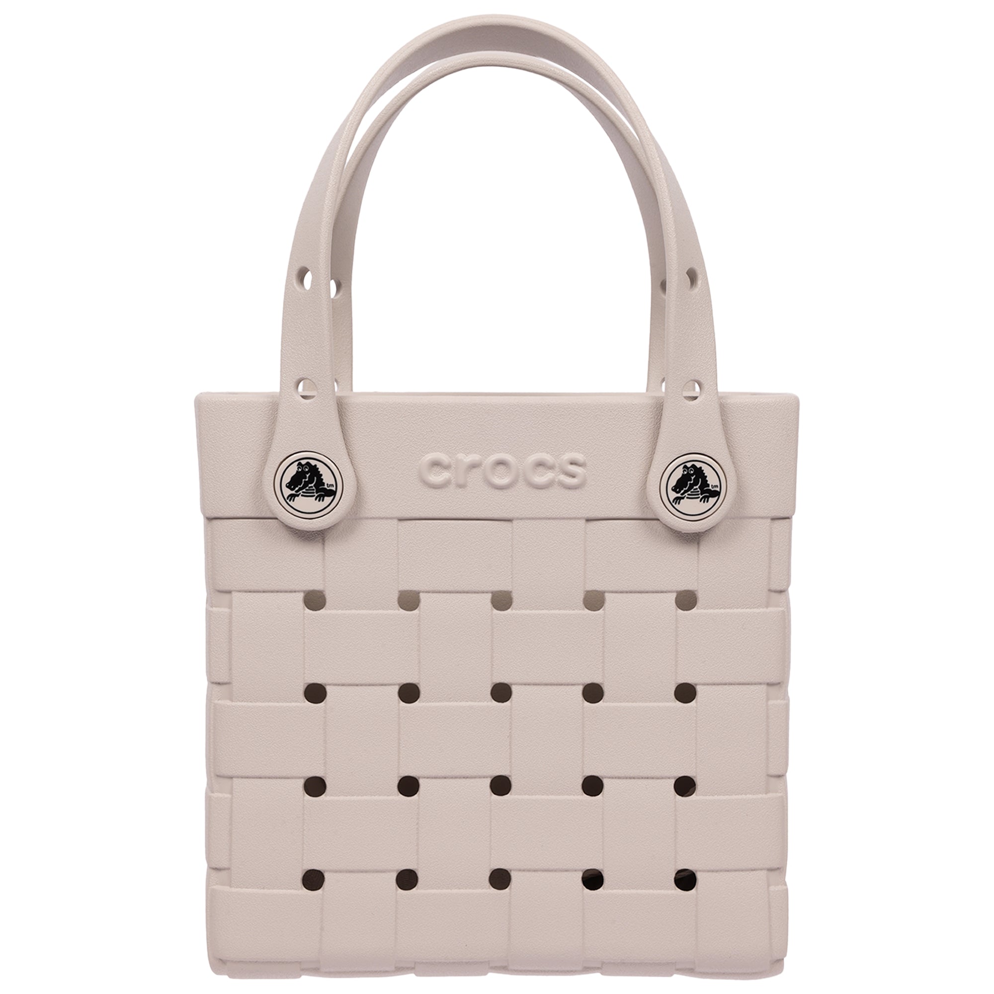 Crocs Small Woven Style Crossbody Tote with Top Handles and removeable crossbody strap