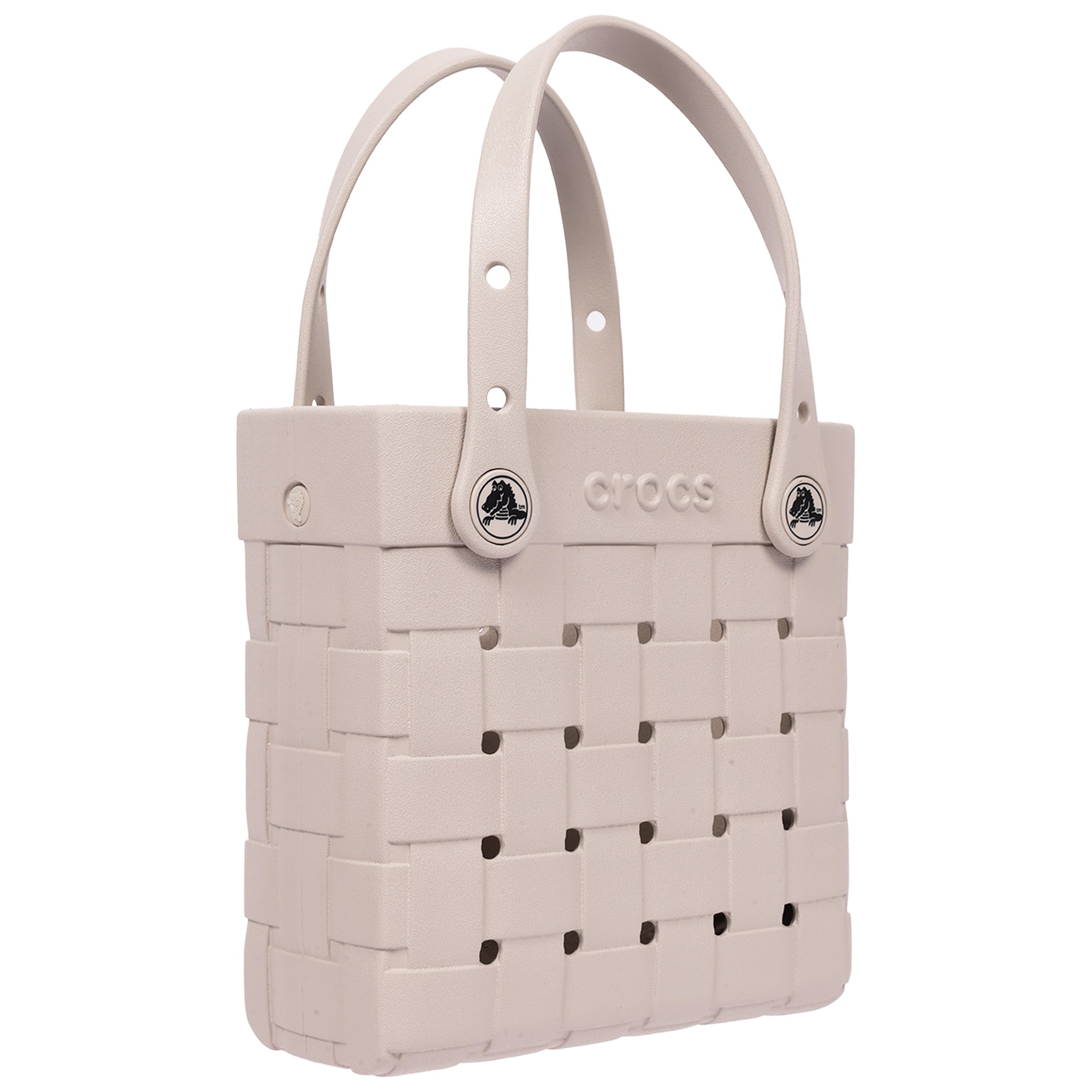 Crocs Small Woven Style Crossbody Tote with Top Handles and removeable crossbody strap