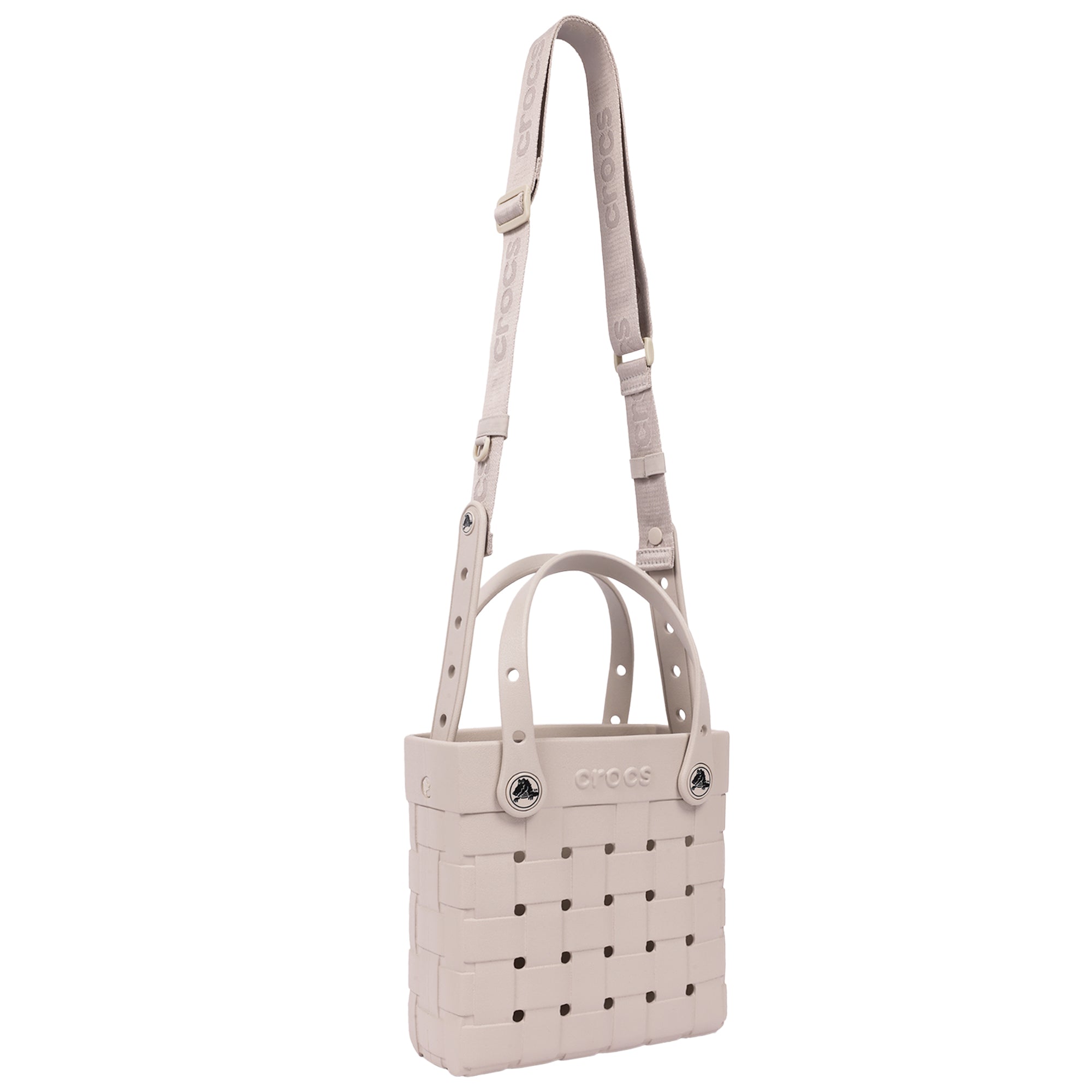 Crocs Small Woven Style Crossbody Tote with Top Handles and removeable crossbody strap