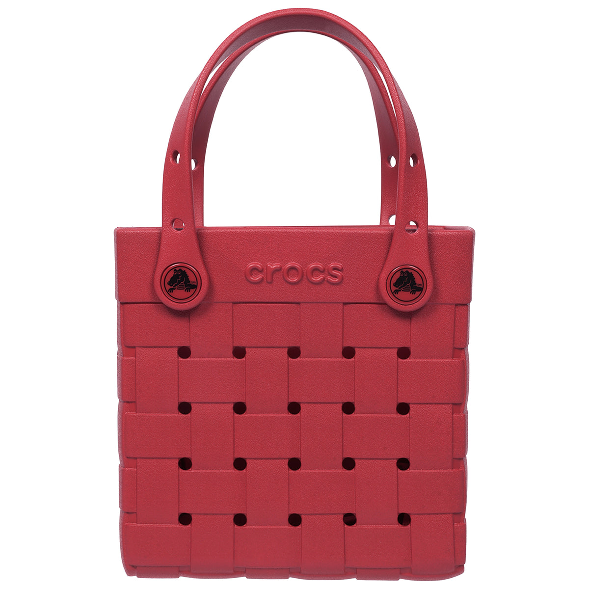 Crocs Small Woven Style Crossbody Tote with Top Handles and removeable crossbody strap