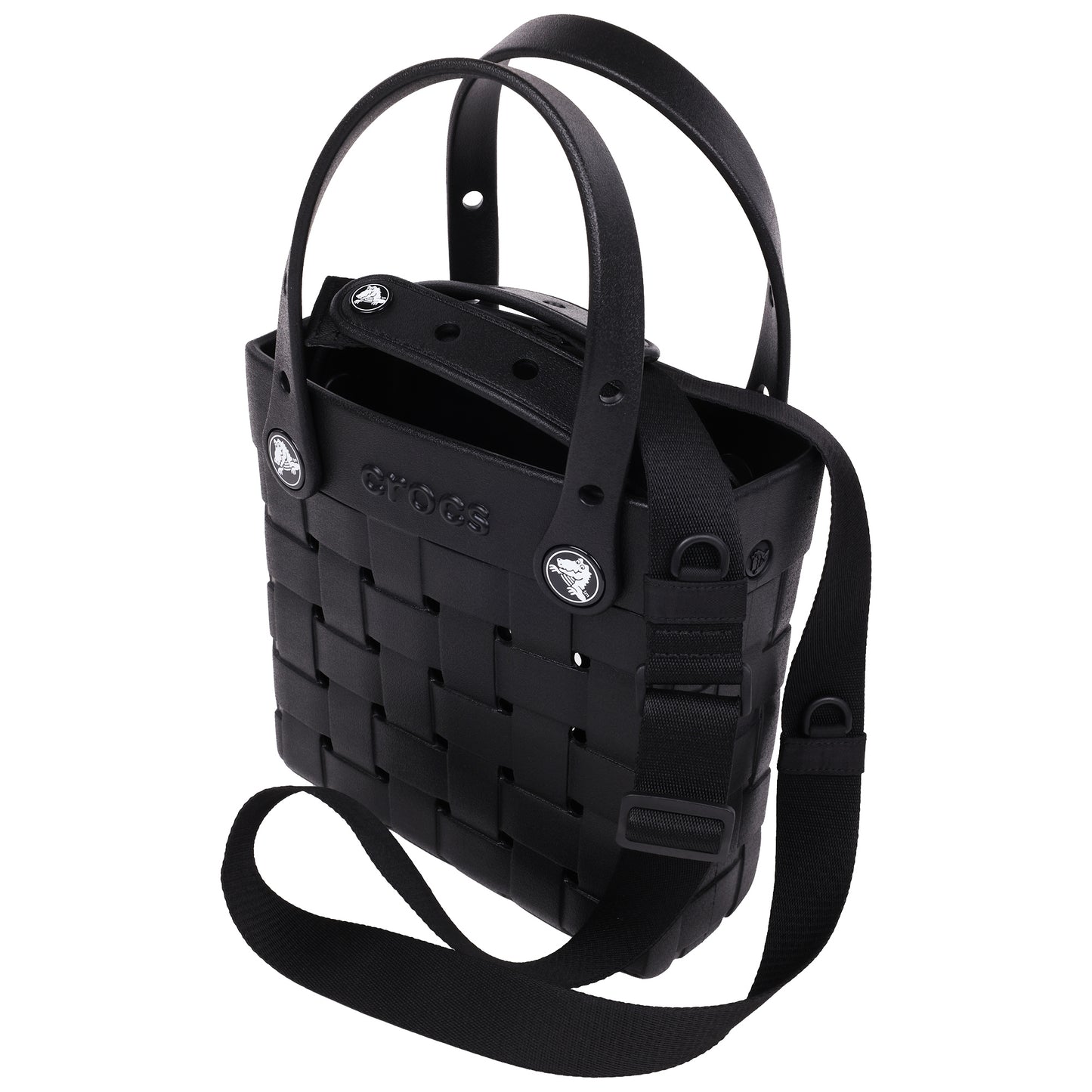 Crocs Small Woven Style Crocssbody Tote with Top Handles and removeable Crocssbody strap