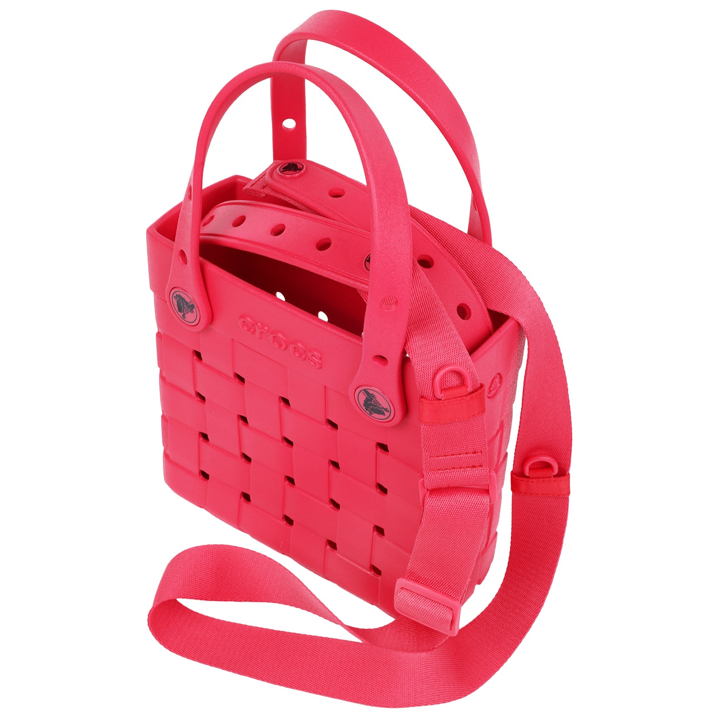 Crocs Small Woven Style Crocssbody Tote with Top Handles and removeable Crocssbody strap