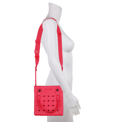 Crocs Small Woven Style Crocssbody Tote with Top Handles and removeable Crocssbody strap