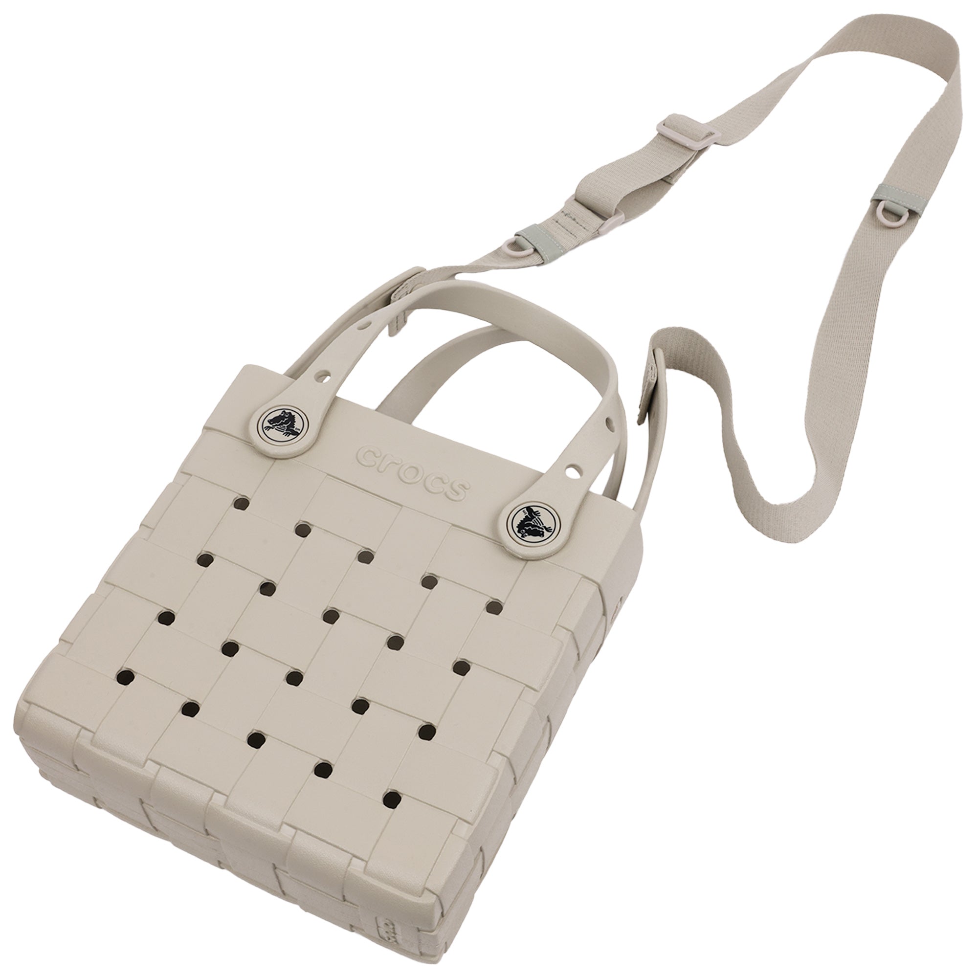 Crocs Small Woven Style Crocssbody Tote with Top Handles and removeable Crocssbody strap