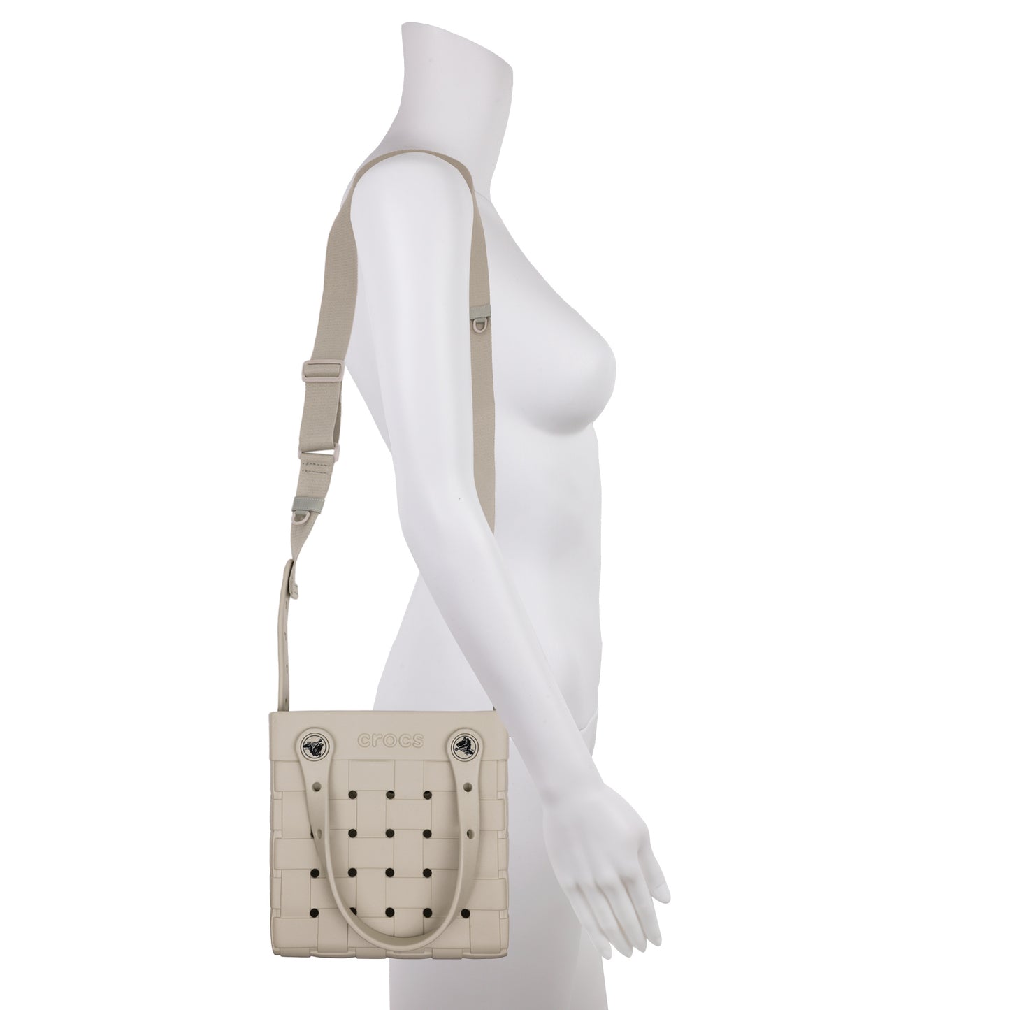 Crocs Small Woven Style Crocssbody Tote with Top Handles and removeable Crocssbody strap