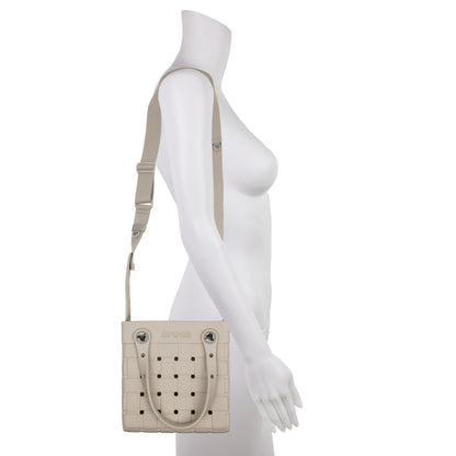 Crocs Small Woven Style Crocssbody Tote with Top Handles and removeable Crocssbody strap