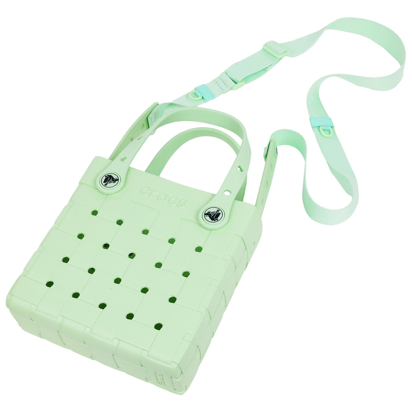 Crocs Small Woven Style Crocssbody Tote with Top Handles and removeable Crocssbody strap