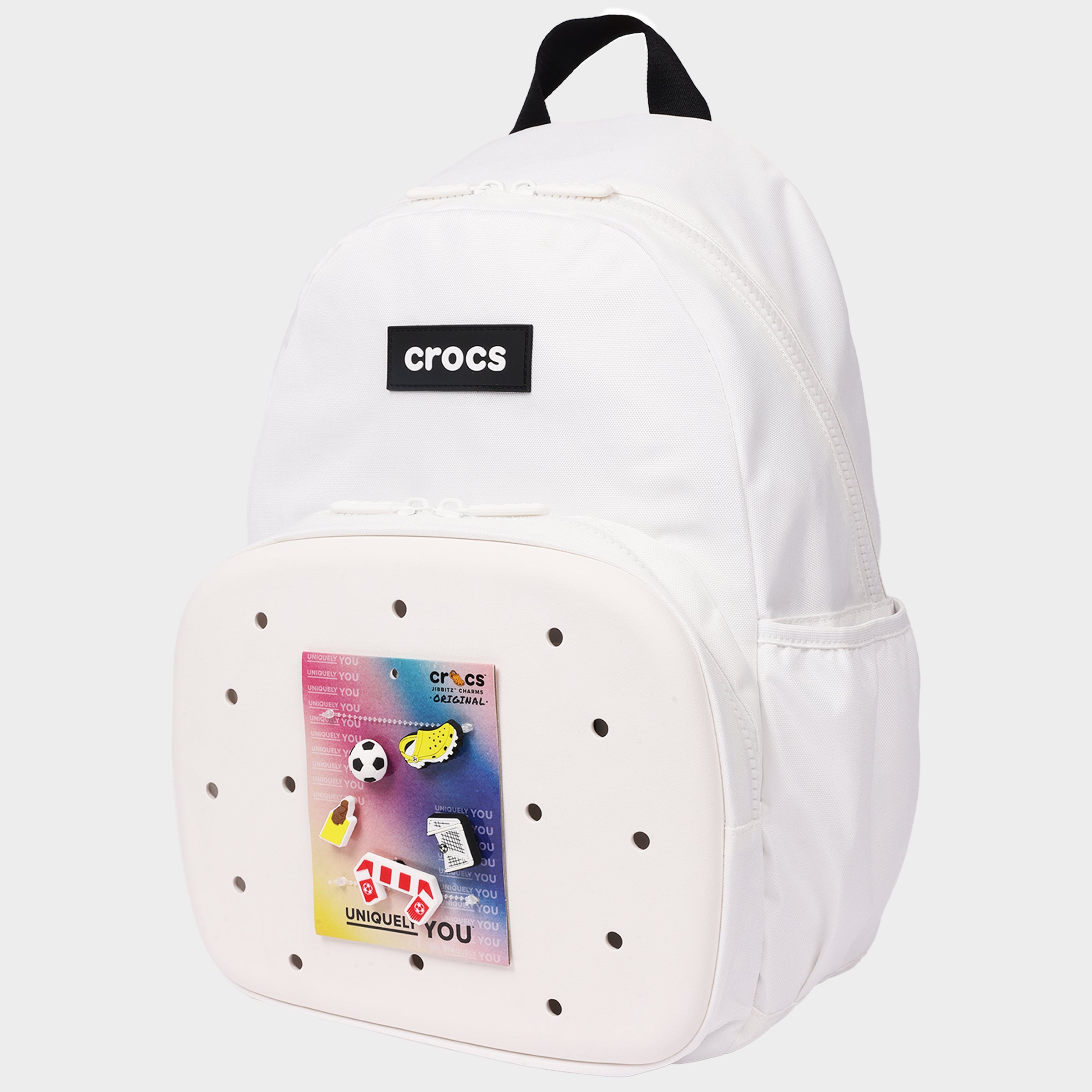 Crocs Back to School Backpack with EVA Front Pocket – Customizable Jibbitz™ Backpack (White)